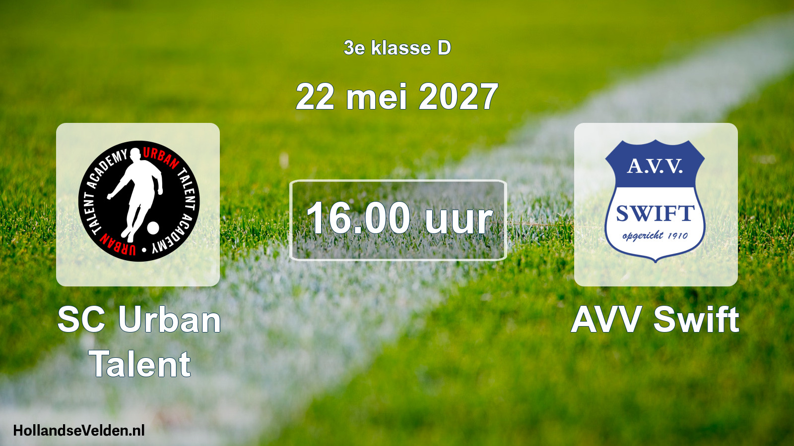 Geplande wedstrijd: SC Urban Talent - AVV Swift (22 mei 2027)