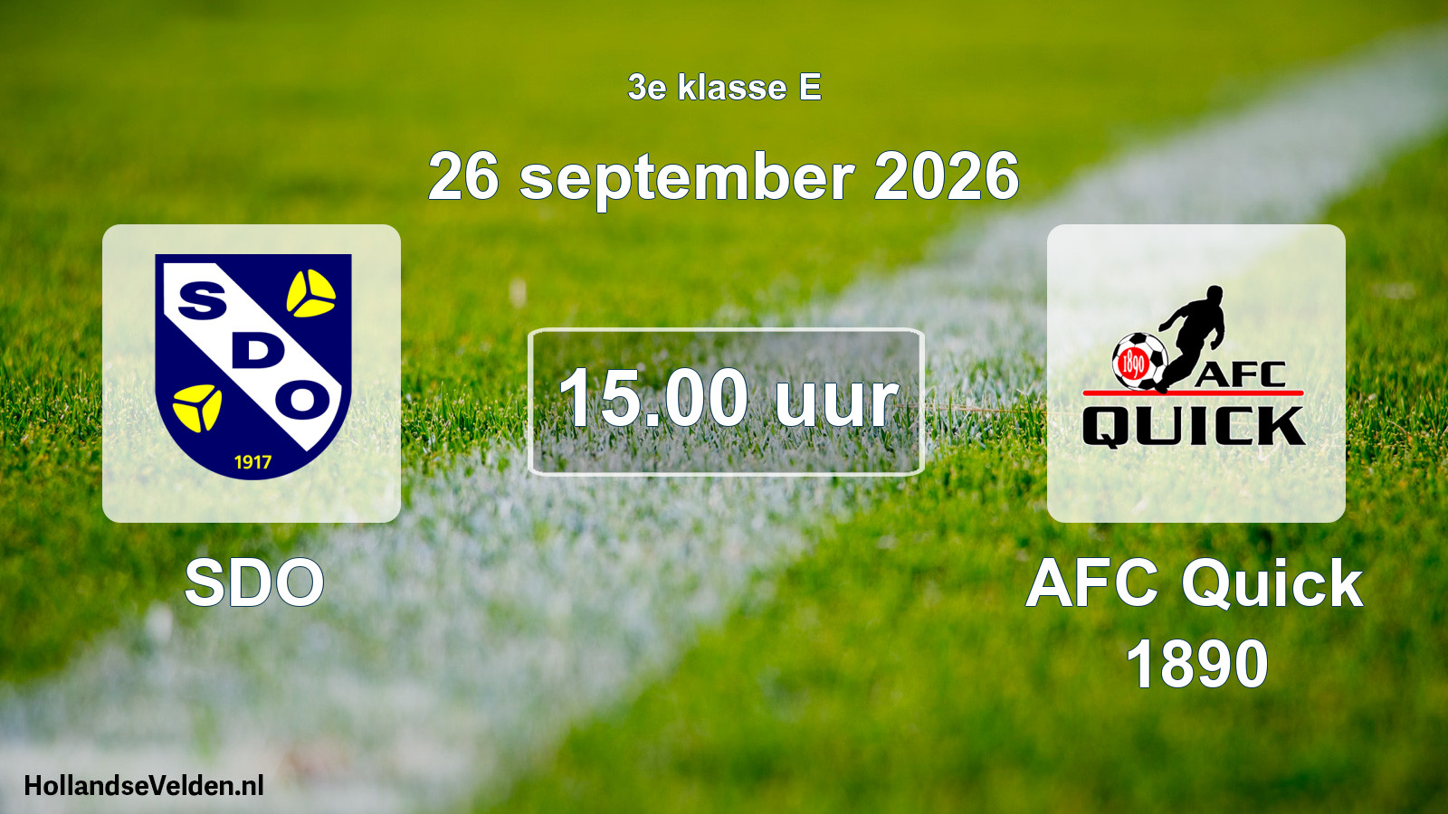 Geplande wedstrijd: SDO - AFC Quick 1890 (26 september 2026)