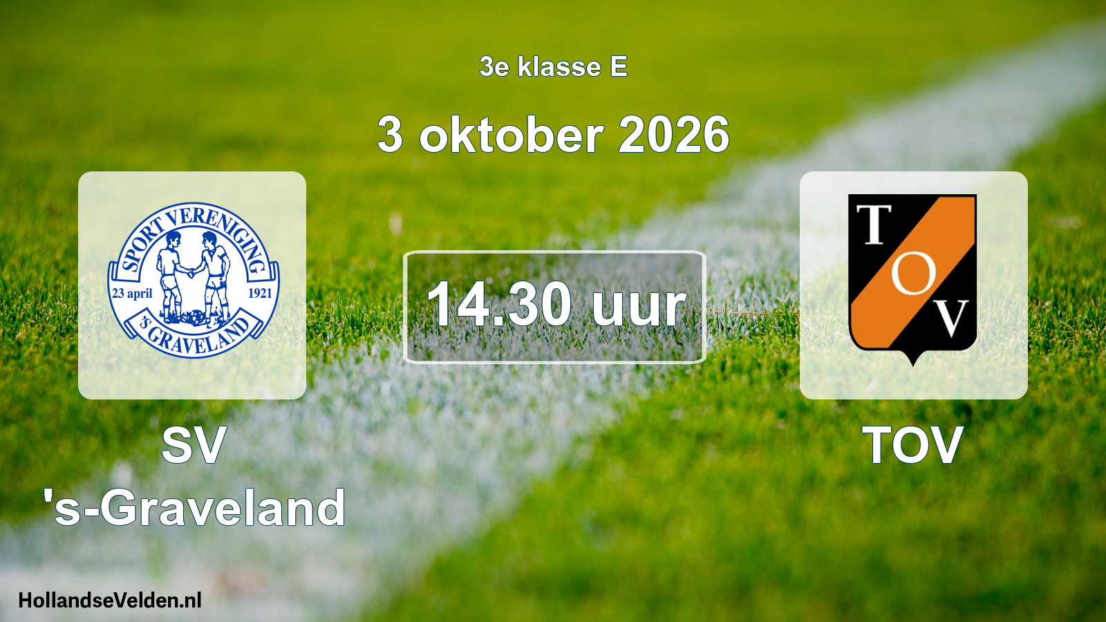 Geplande wedstrijd: SV 's-Graveland - TOV (3 oktober 2026)