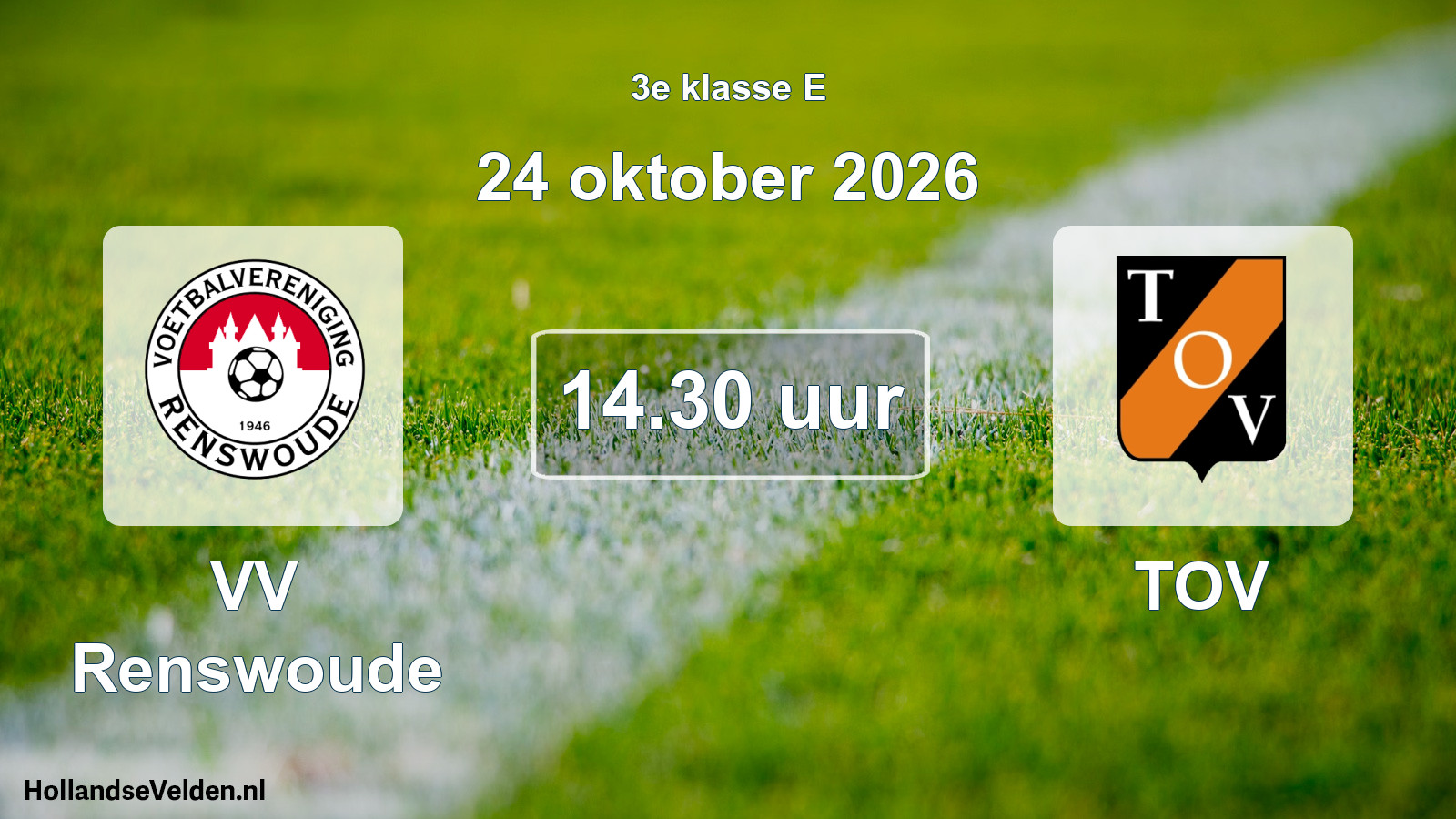 Geplande wedstrijd: VV Renswoude - TOV (24 oktober 2026)