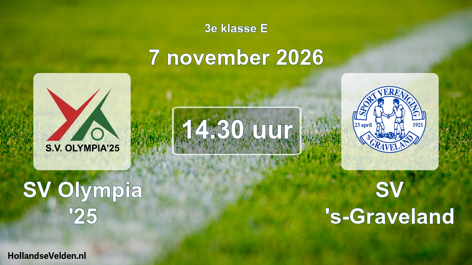 Scheduled Match: SV Olympia '25 - SV 's-Graveland (7 November 2026)