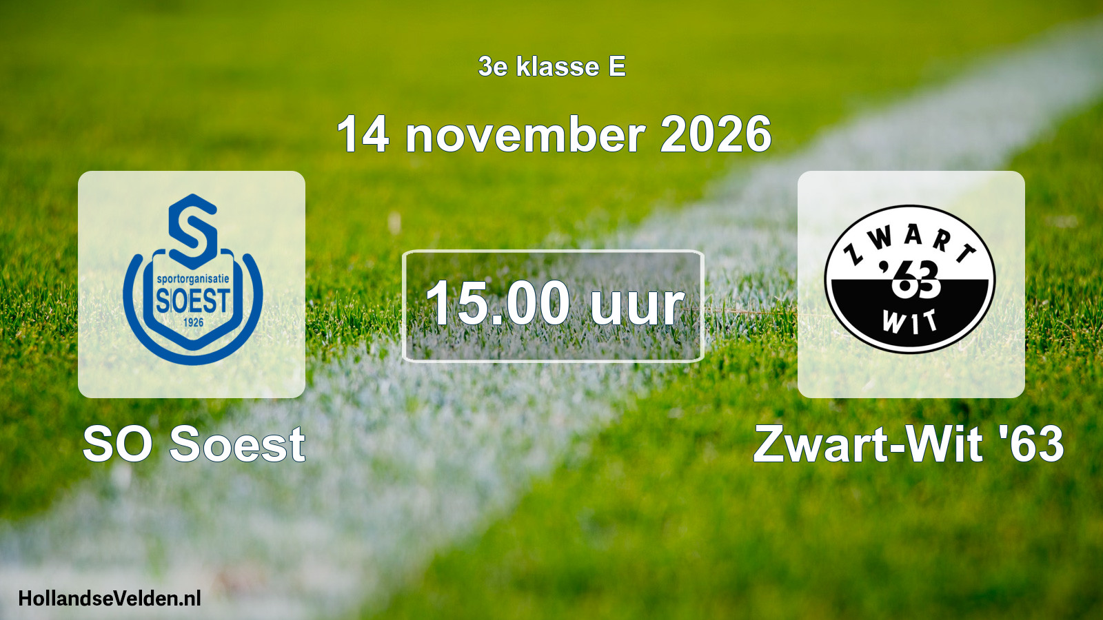 Geplande wedstrijd: SO Soest - Zwart-Wit '63 (14 november 2026)