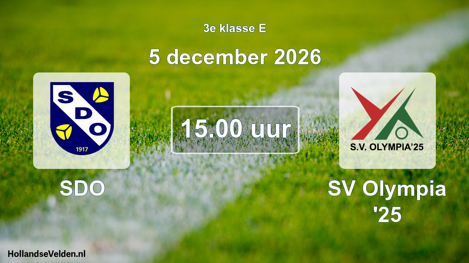 Geplande wedstrijd: SDO - SV Olympia '25 (5 december 2026)