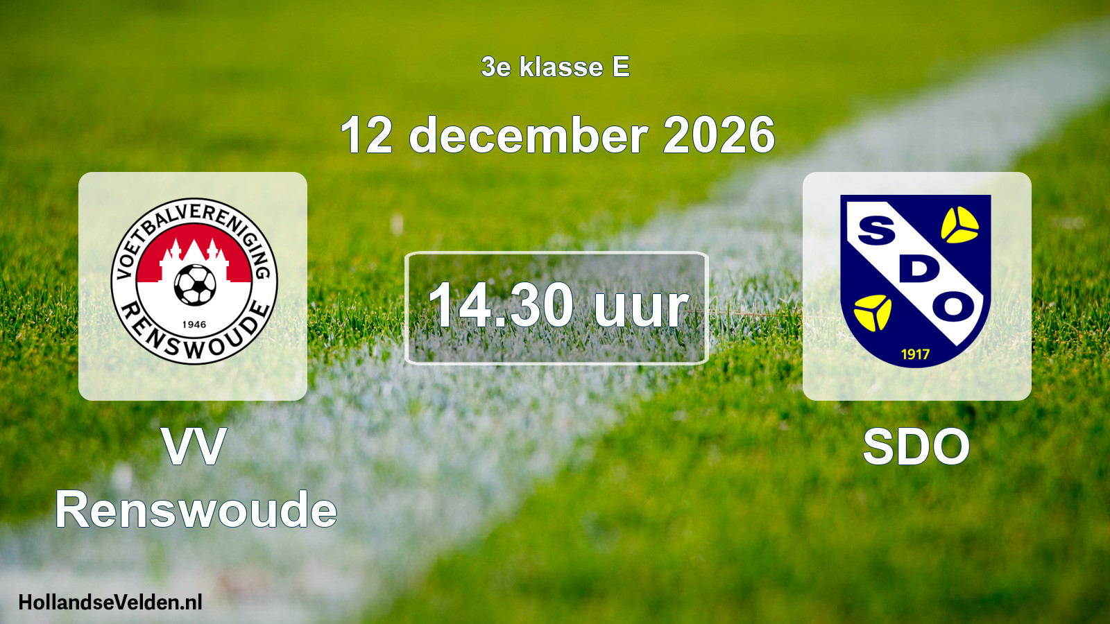 Geplande wedstrijd: VV Renswoude - SDO (12 december 2026)