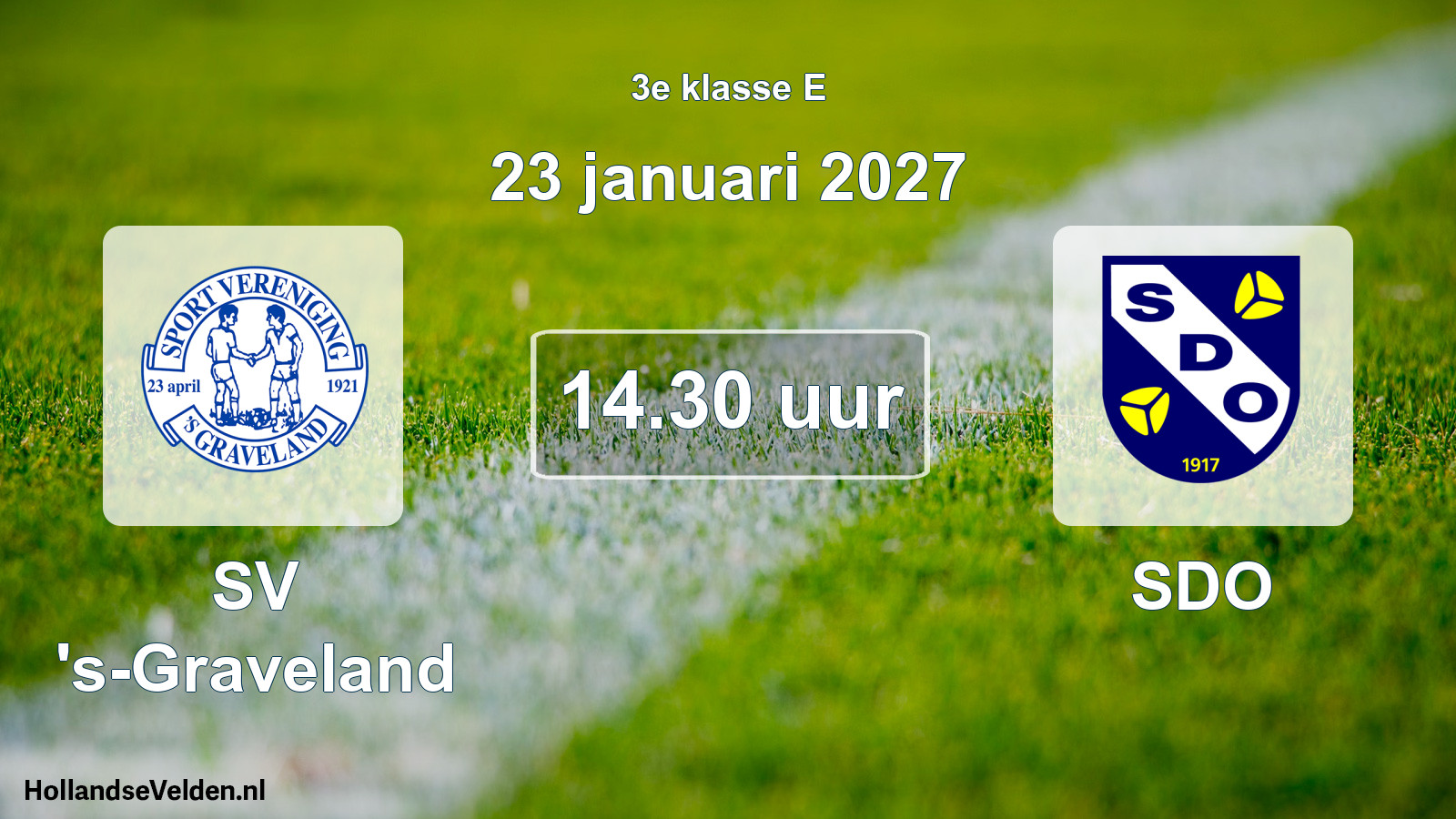 Geplande wedstrijd: SV 's-Graveland - SDO (23 januari 2027)