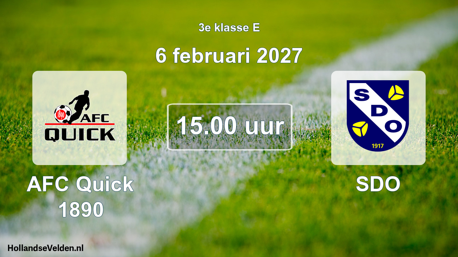 Geplande wedstrijd: AFC Quick 1890 - SDO (6 februari 2027)