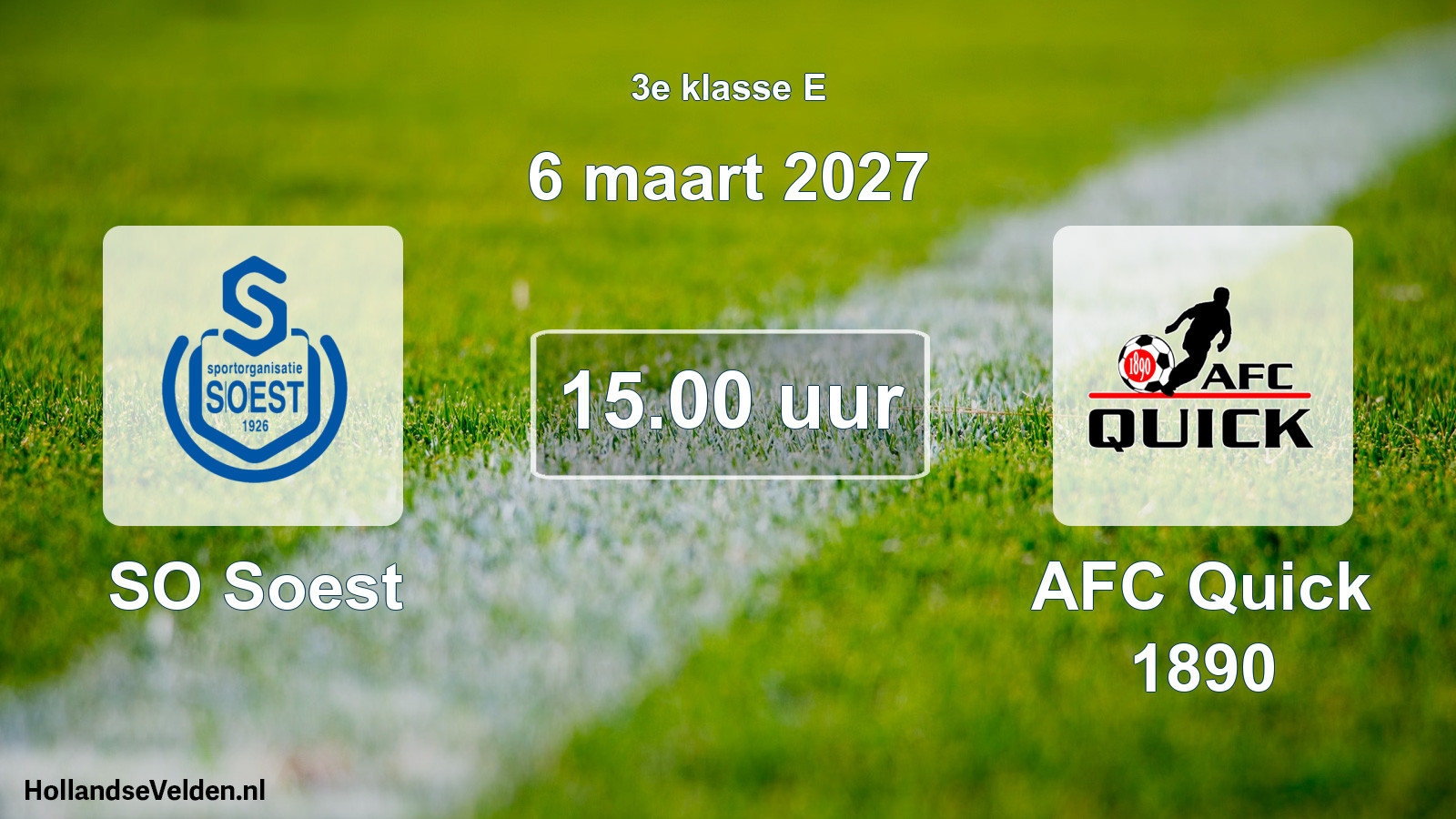 Geplande wedstrijd: SO Soest - AFC Quick 1890 (6 maart 2027)