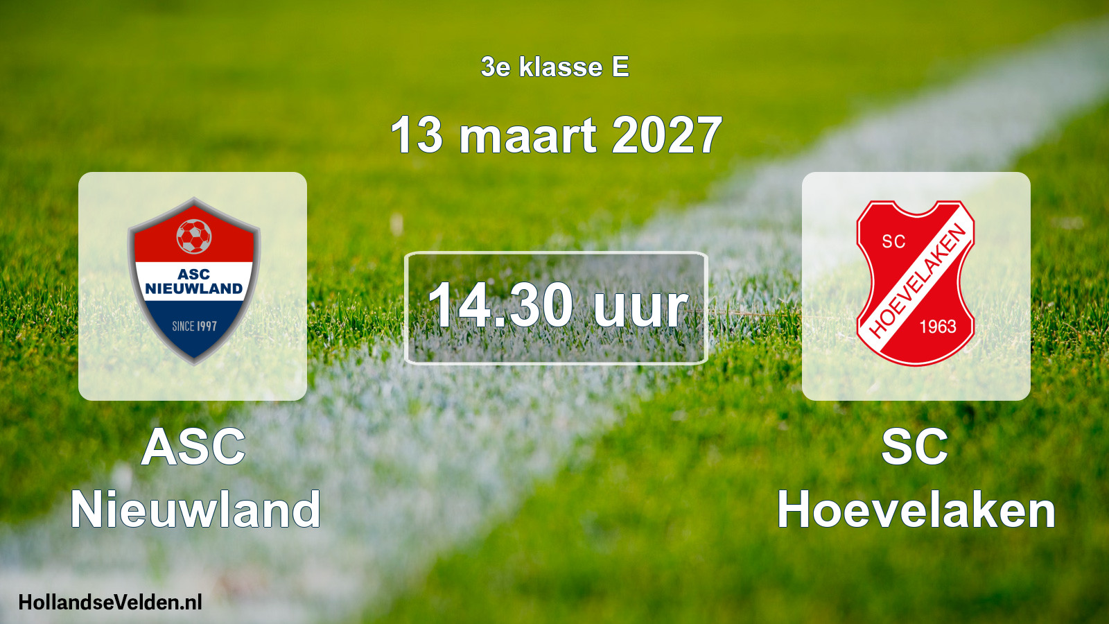Geplande wedstrijd: ASC Nieuwland - SC Hoevelaken (13 maart 2027)