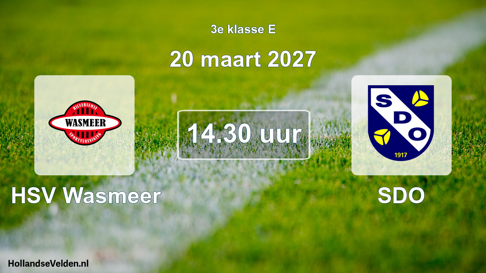 Geplande wedstrijd: HSV Wasmeer - SDO (20 maart 2027)