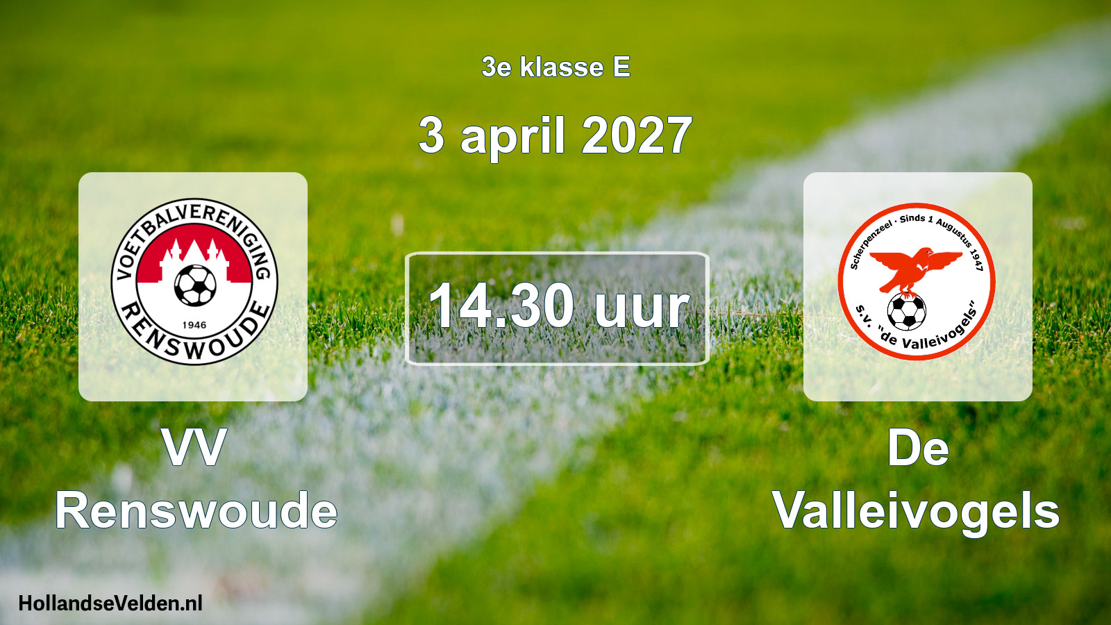 Geplande wedstrijd: VV Renswoude - De Valleivogels (3 april 2027)