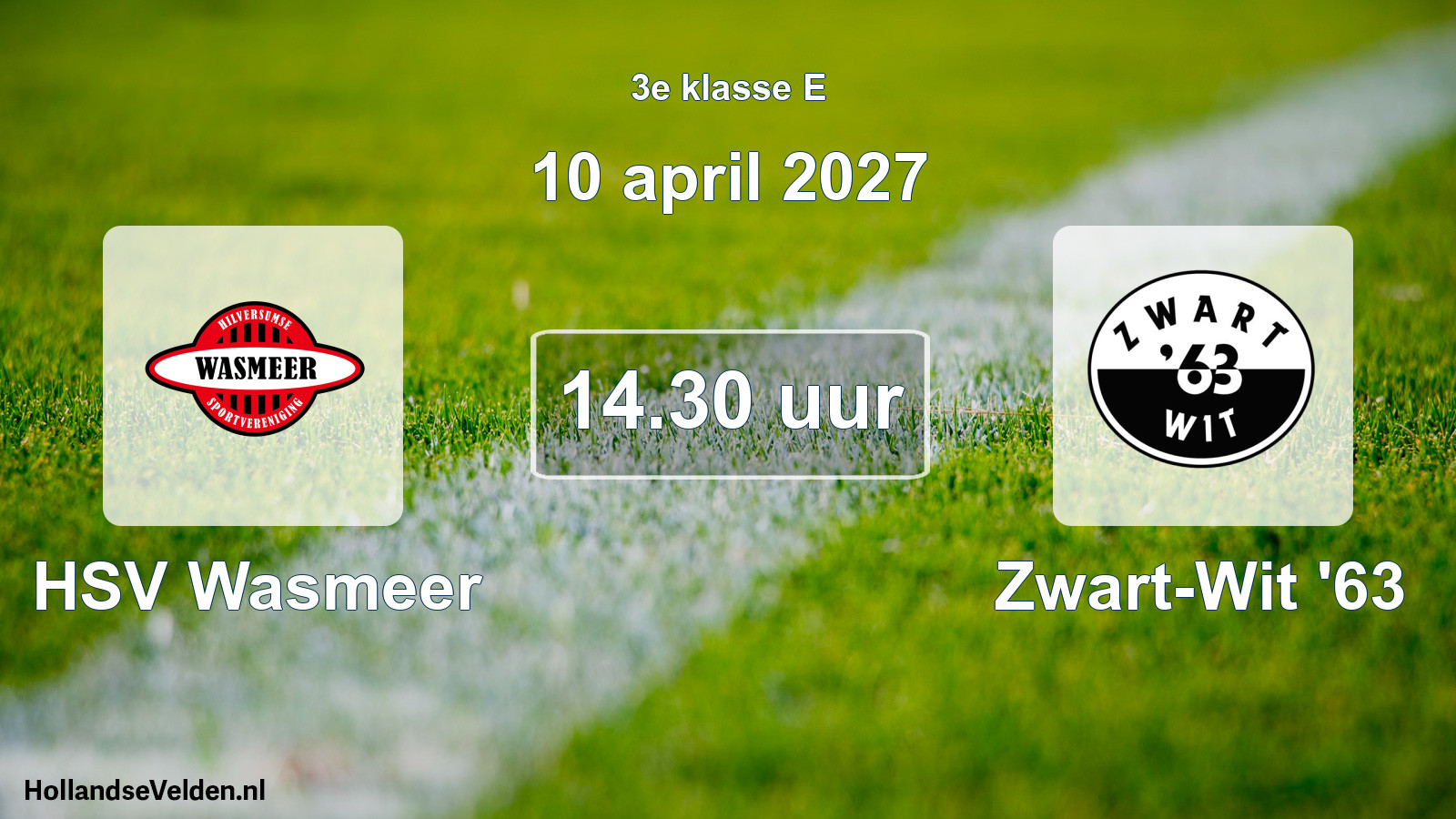 Scheduled Match: HSV Wasmeer - Zwart-Wit '63 (10 April 2027)