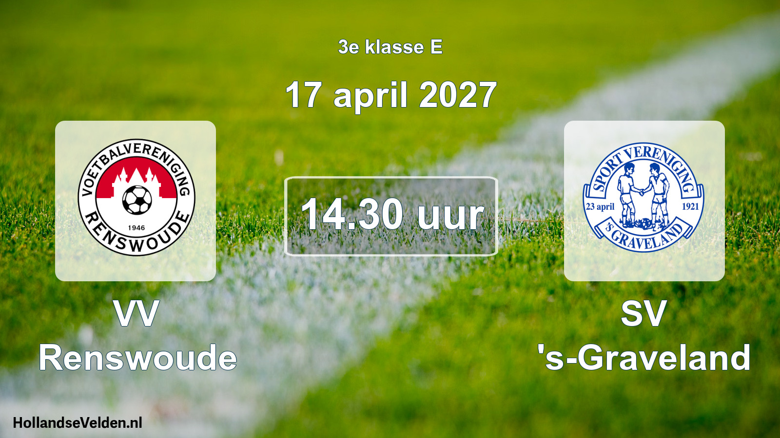 Geplande wedstrijd: VV Renswoude - SV 's-Graveland (17 april 2027)