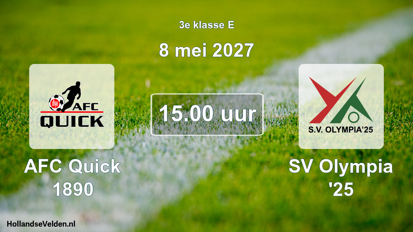 Geplande wedstrijd: AFC Quick 1890 - SV Olympia '25 (8 mei 2027)