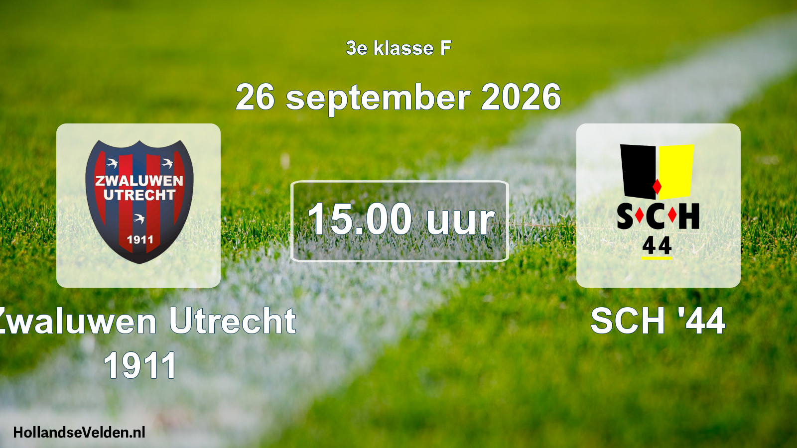 Scheduled Match: Zwaluwen Utrecht 1911 - SCH '44 (26 September 2026)