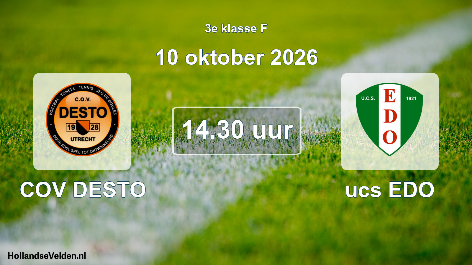 Geplande wedstrijd: COV DESTO - ucs EDO (10 oktober 2026)