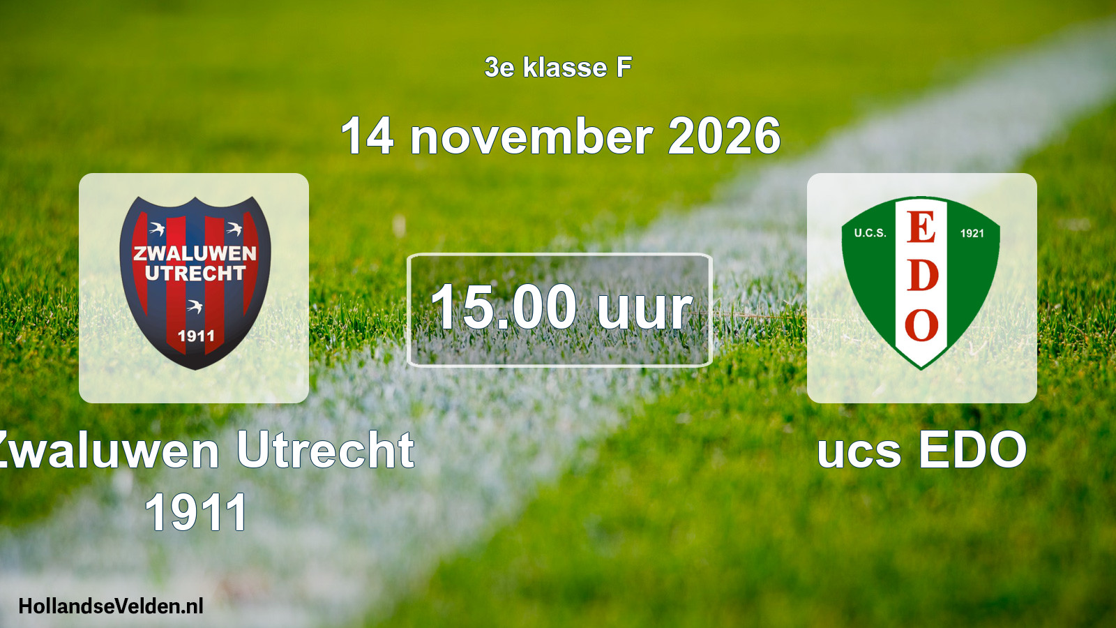 Geplande wedstrijd: Zwaluwen Utrecht 1911 - ucs EDO (14 november 2026)