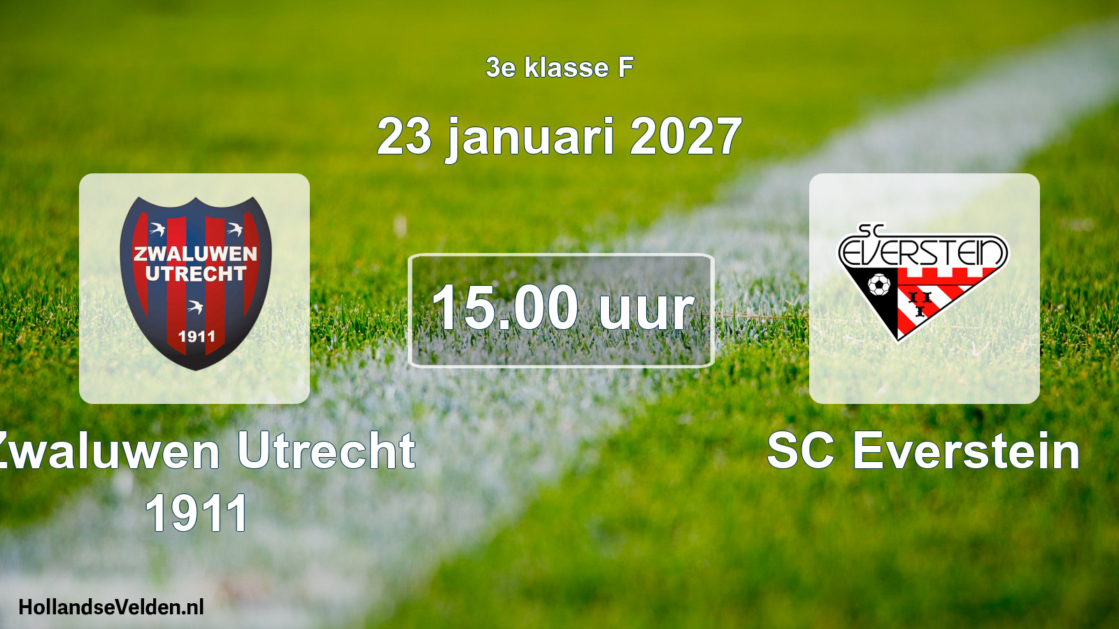 Geplande wedstrijd: Zwaluwen Utrecht 1911 - SC Everstein (23 januari 2027)