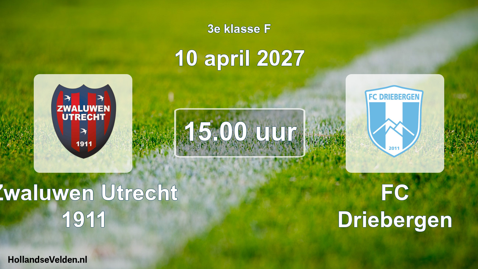 Geplande wedstrijd: Zwaluwen Utrecht 1911 - FC Driebergen (10 april 2027)