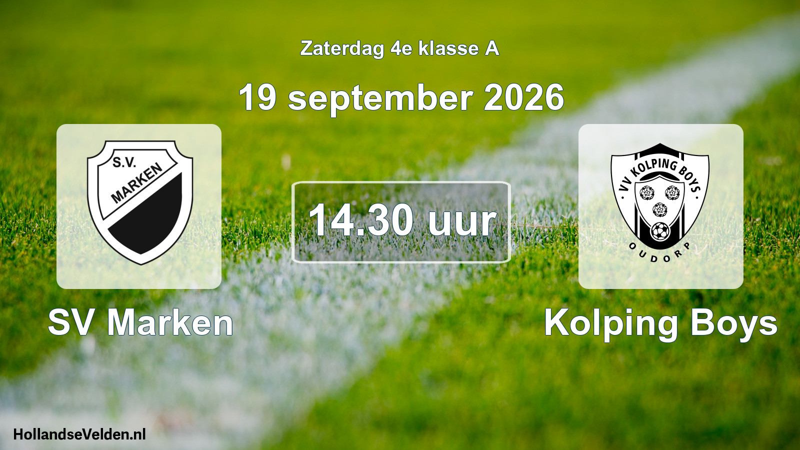 Geplande wedstrijd: SV Marken - Kolping Boys (19 september 2026)