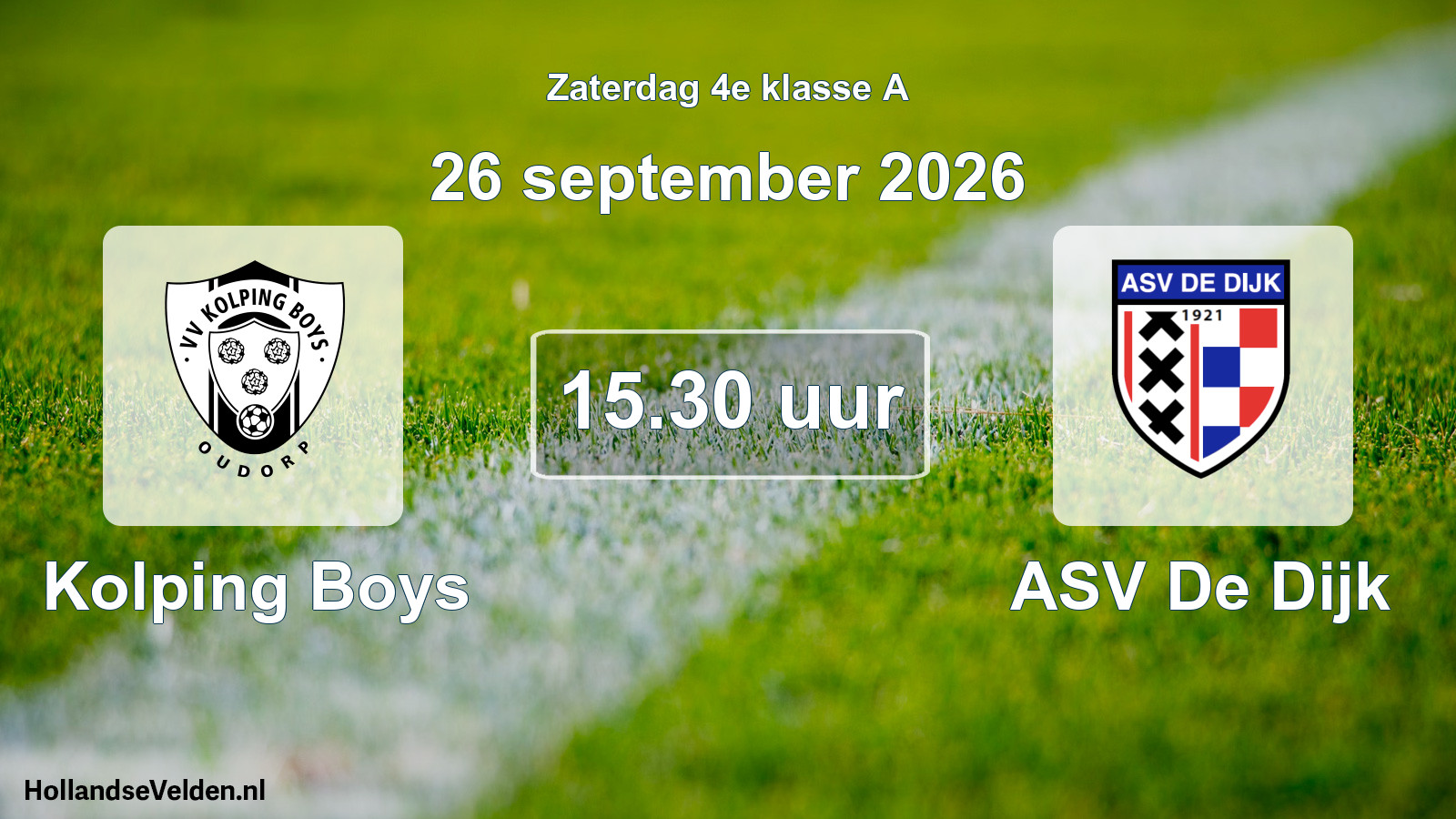 Geplande wedstrijd: Kolping Boys - ASV De Dijk (26 september 2026)