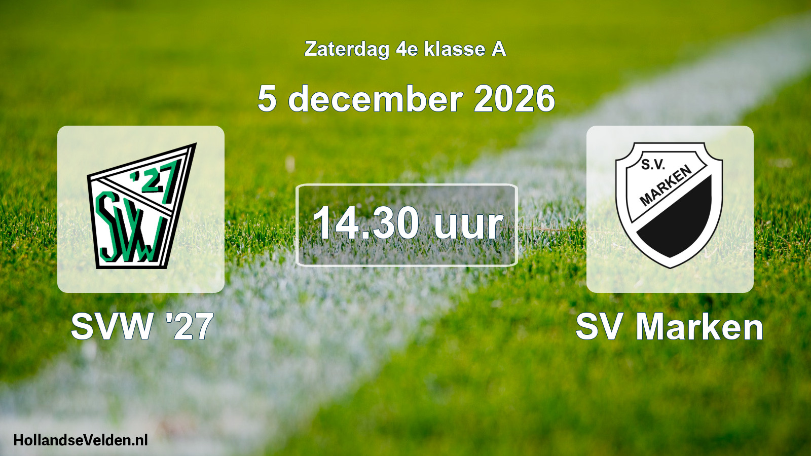 Geplande wedstrijd: SVW '27 - SV Marken (5 december 2026)