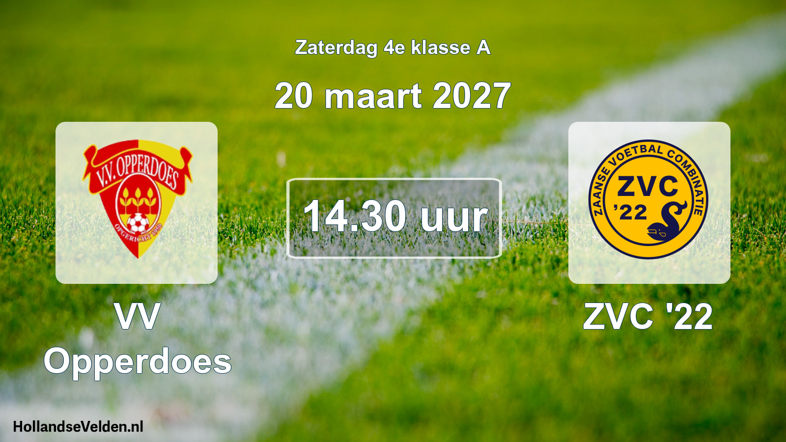 Geplande wedstrijd: VV Opperdoes - ZVC '22 (20 maart 2027)