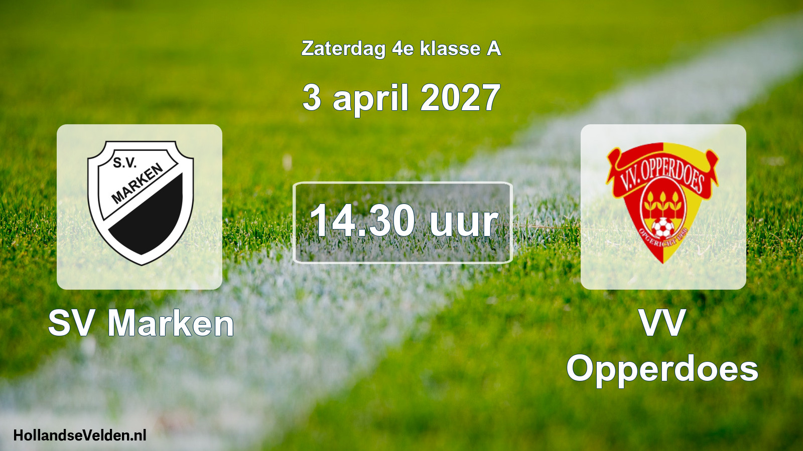 Geplande wedstrijd: SV Marken - VV Opperdoes (3 april 2027)