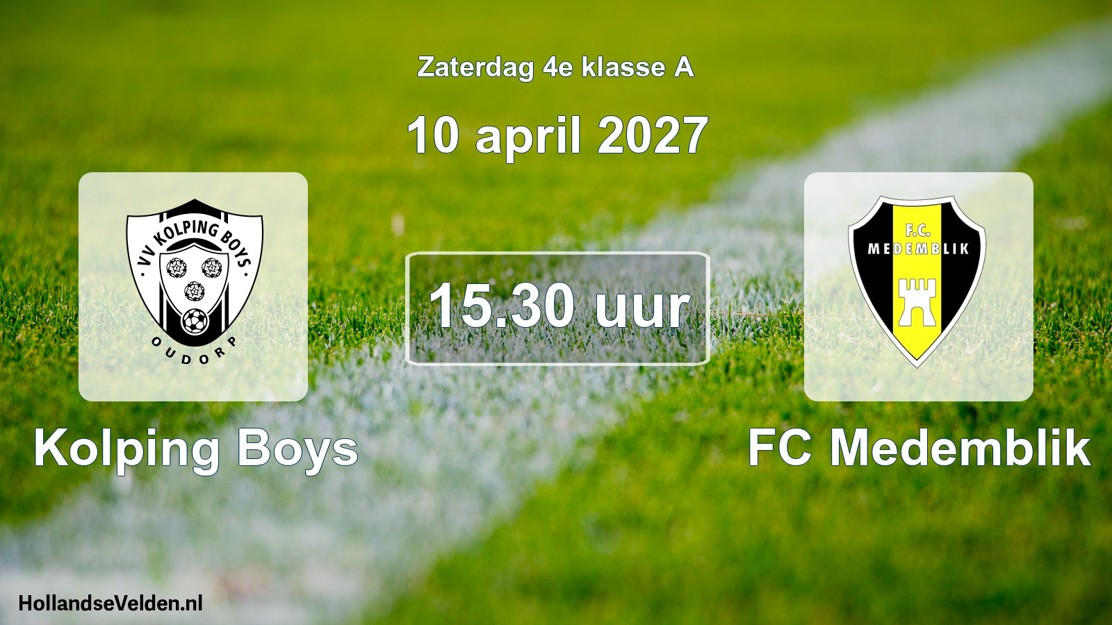 Geplande wedstrijd: Kolping Boys - FC Medemblik (10 april 2027)