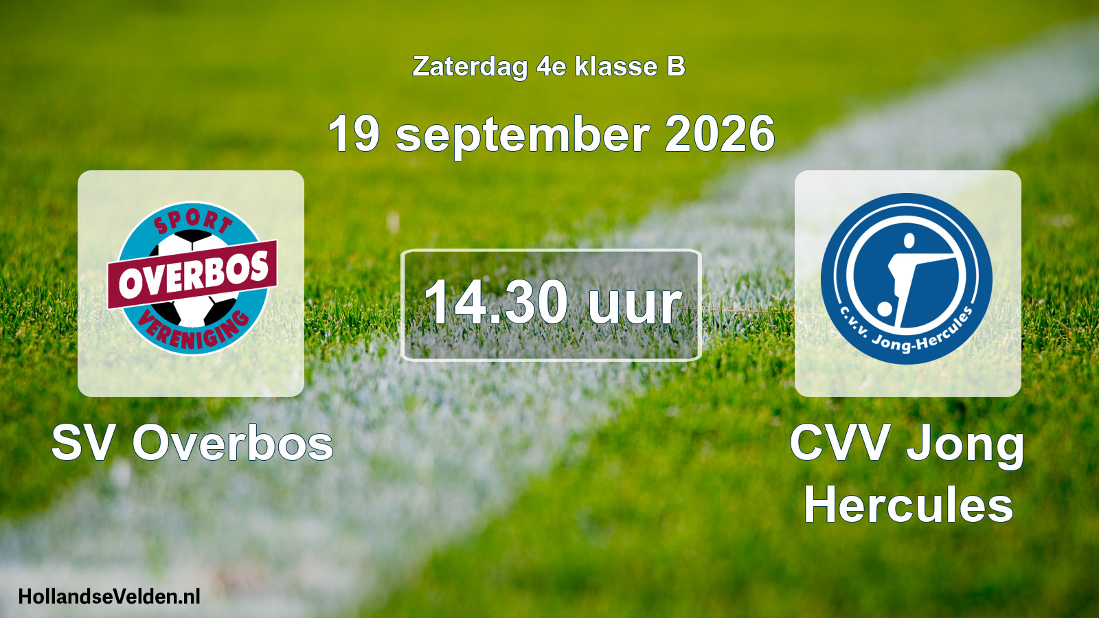 Geplande wedstrijd: SV Overbos - CVV Jong Hercules (19 september 2026)