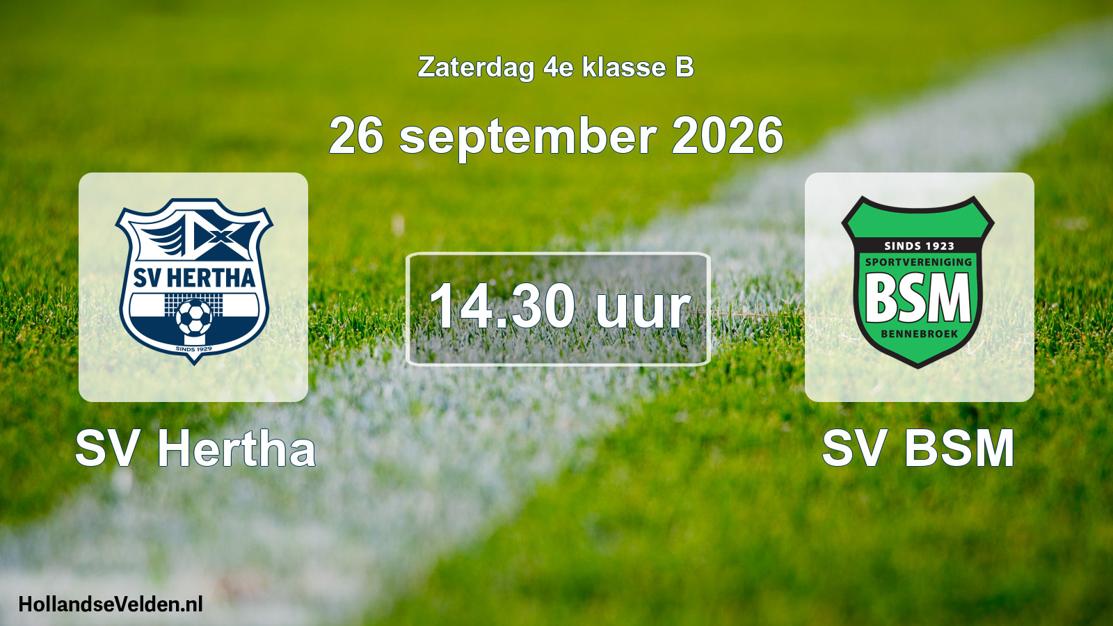 Geplande wedstrijd: SV Hertha - SV BSM (26 september 2026)