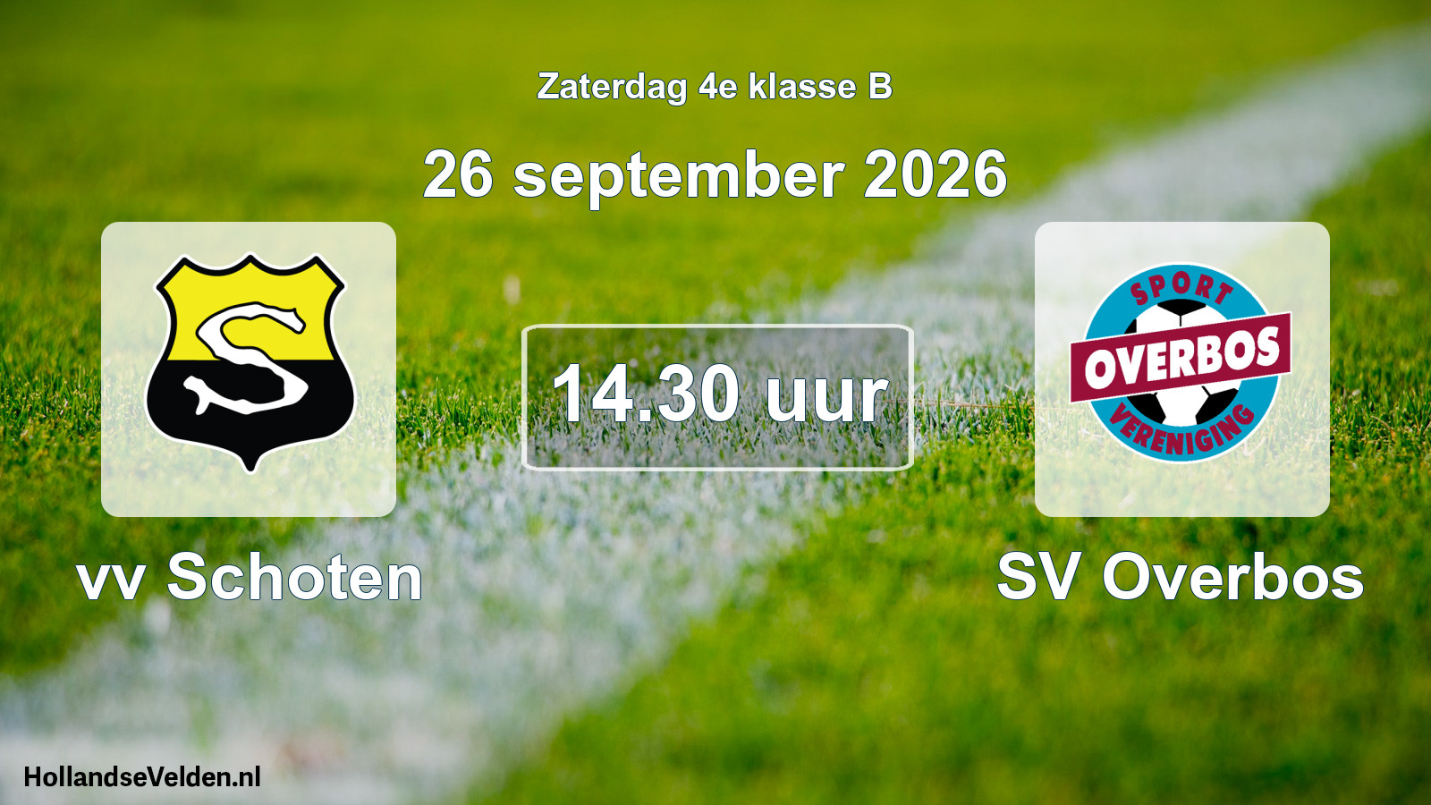 Geplande wedstrijd: vv Schoten - SV Overbos (26 september 2026)