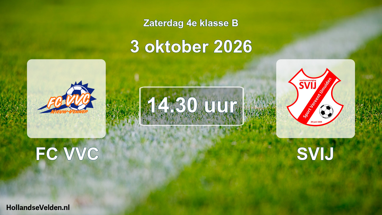 Geplande wedstrijd: FC VVC - SVIJ (3 oktober 2026)