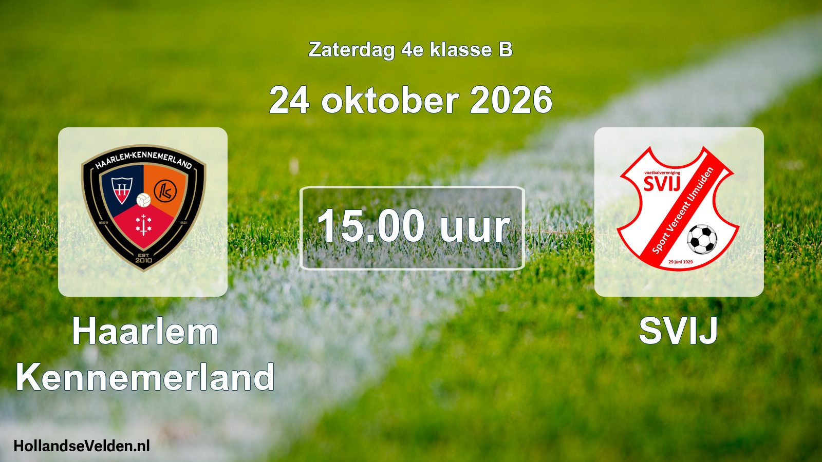 Geplande wedstrijd: Haarlem Kennemerland - SVIJ (24 oktober 2026)