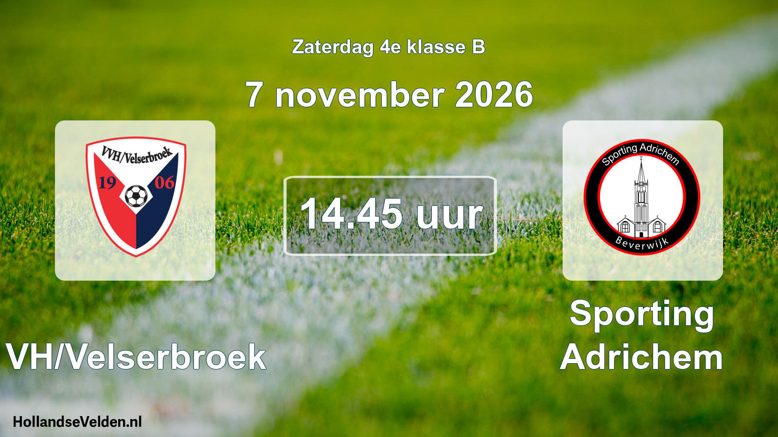 Scheduled Match: VVH/Velserbroek - Sporting Adrichem (7 November 2026)