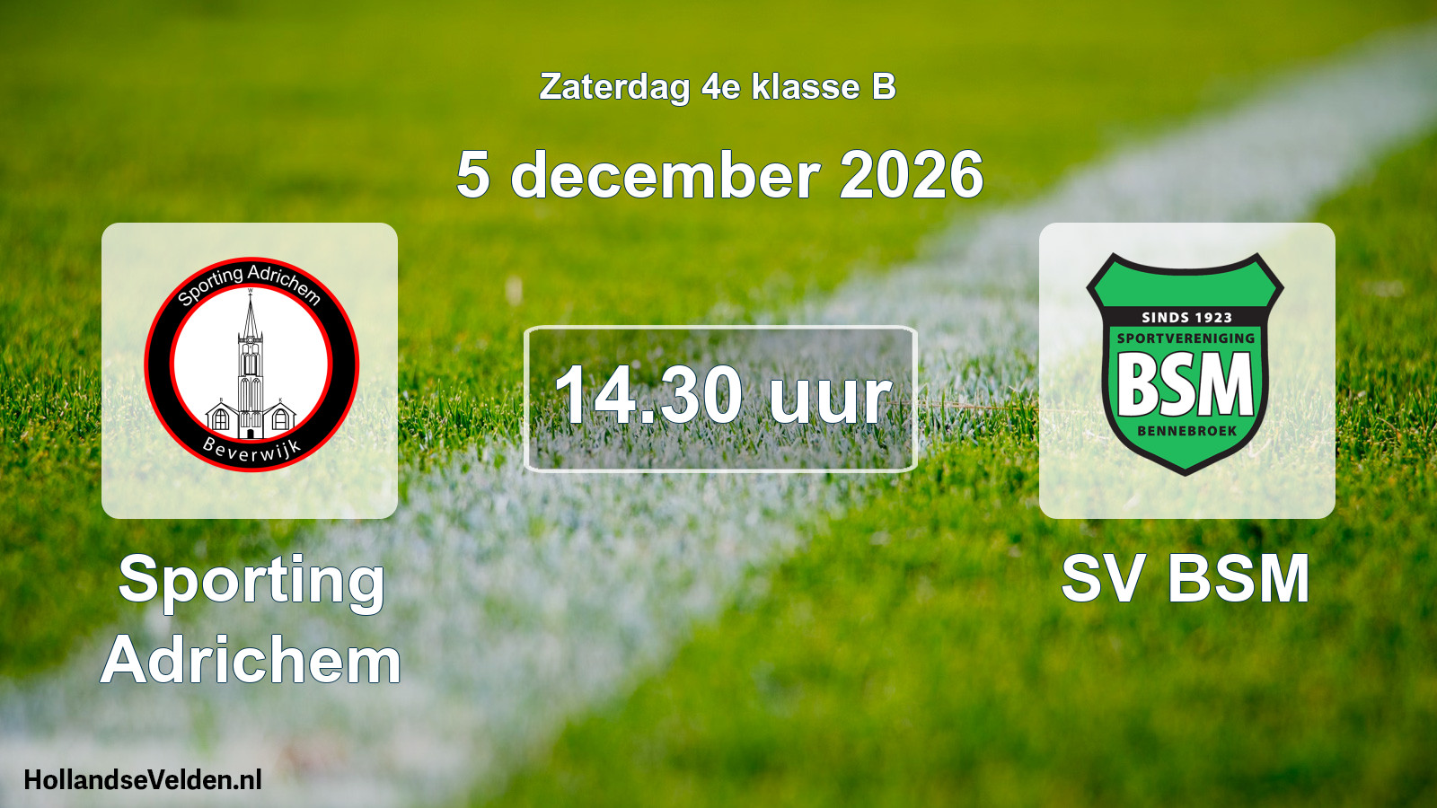 Geplande wedstrijd: Sporting Adrichem - SV BSM (5 december 2026)