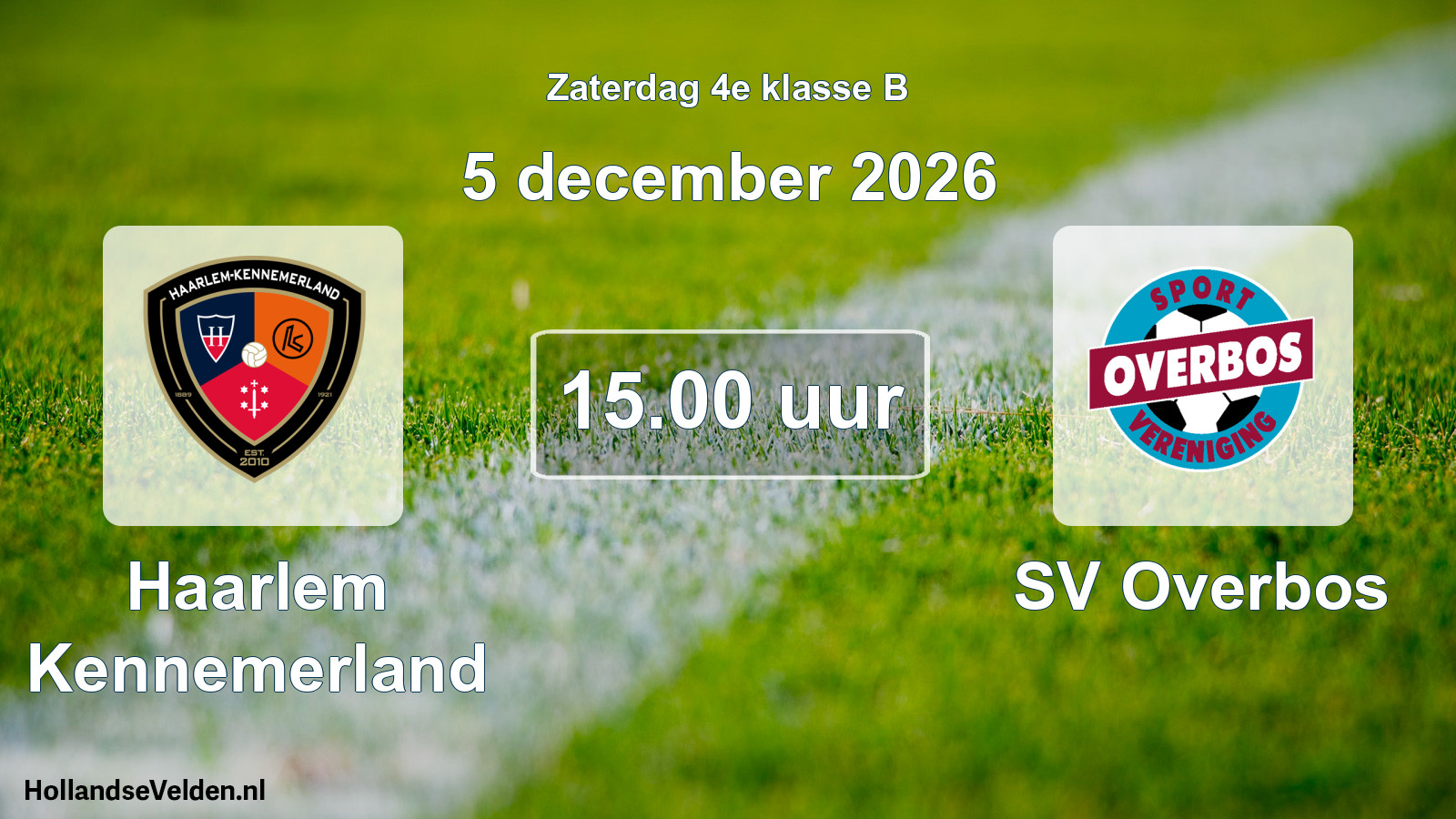 Scheduled Match: Haarlem Kennemerland - SV Overbos (5 December 2026)