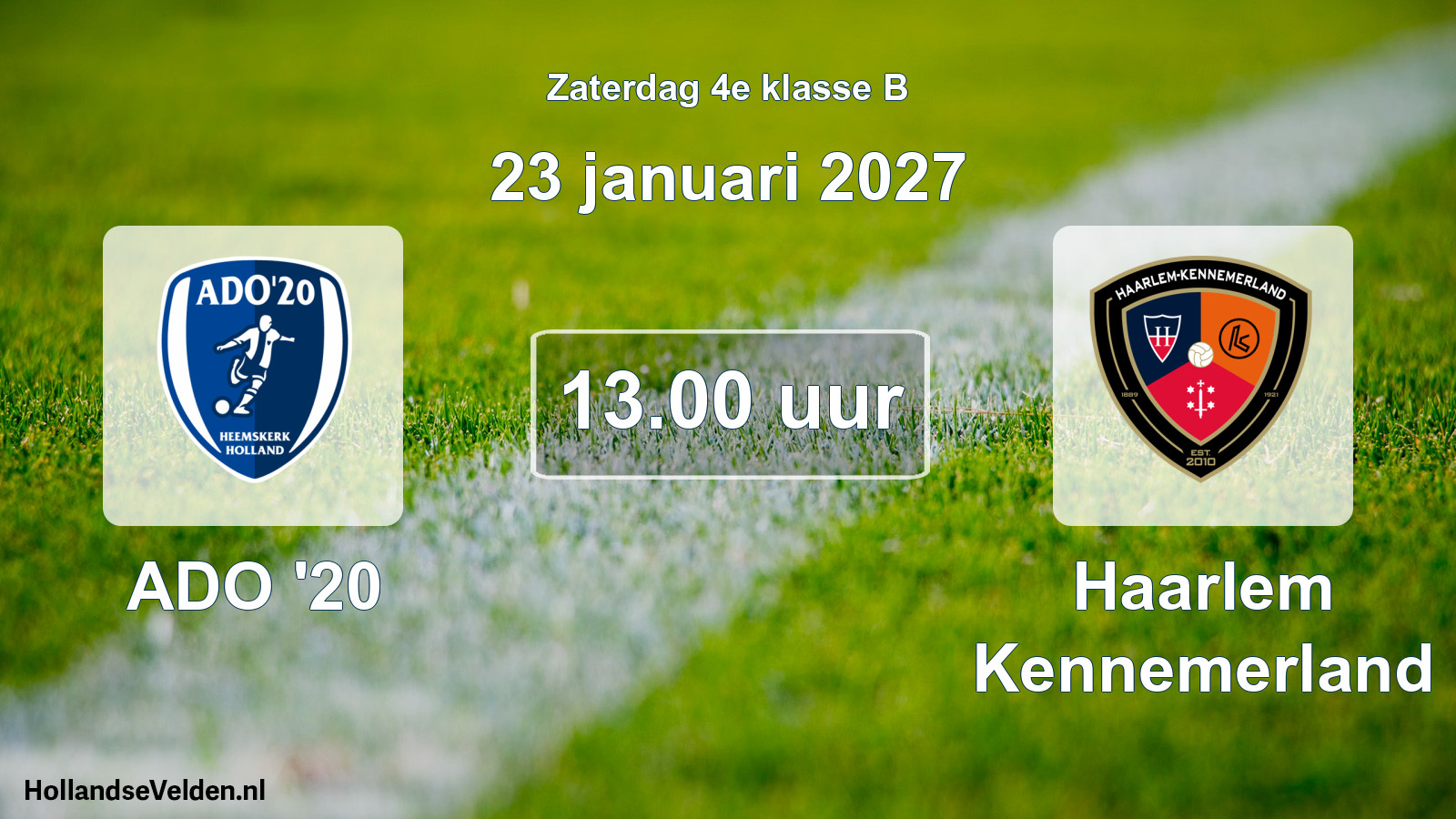 Geplande wedstrijd: ADO '20 - Haarlem Kennemerland (23 januari 2027)