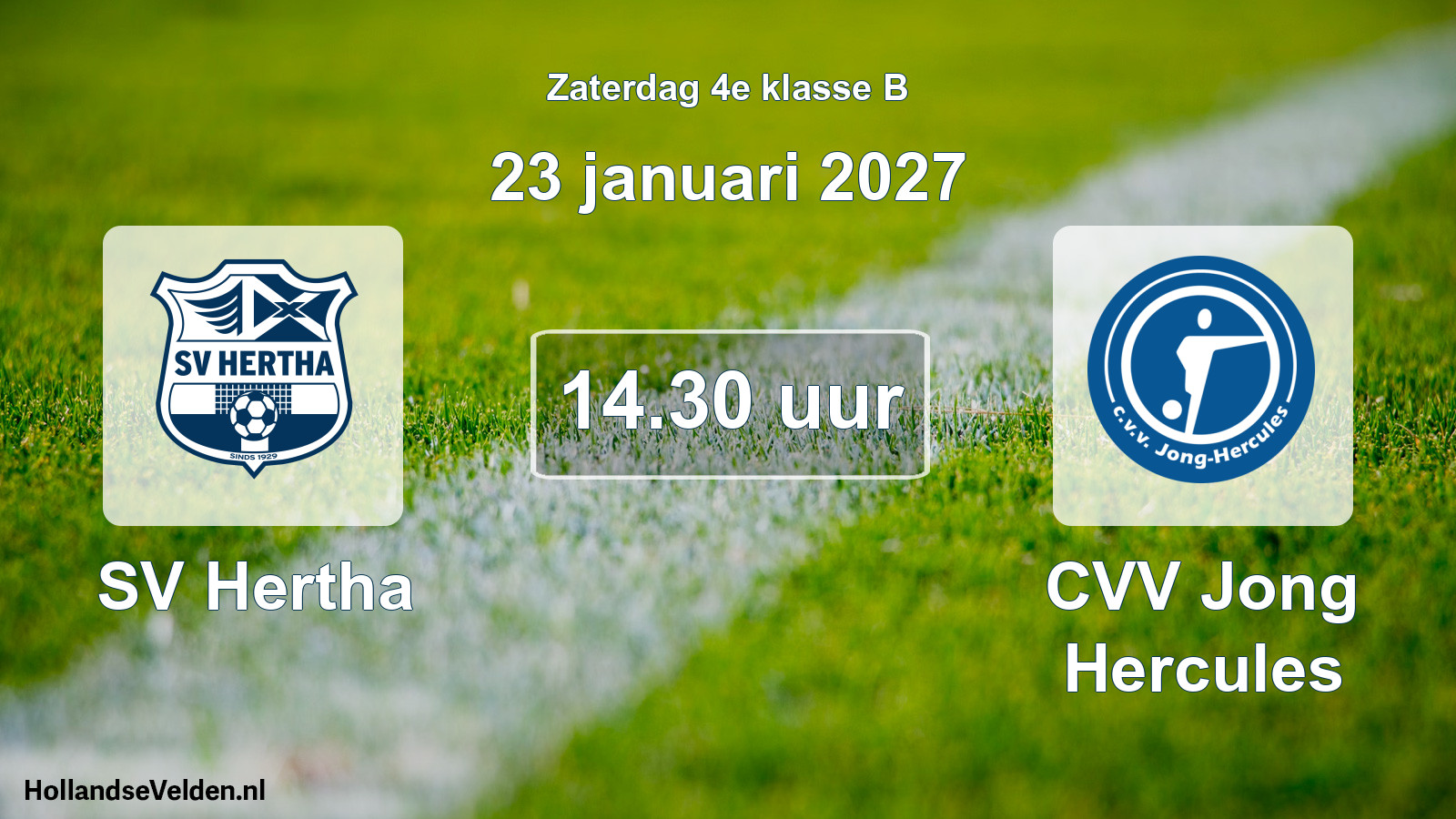 Geplande wedstrijd: SV Hertha - CVV Jong Hercules (23 januari 2027)