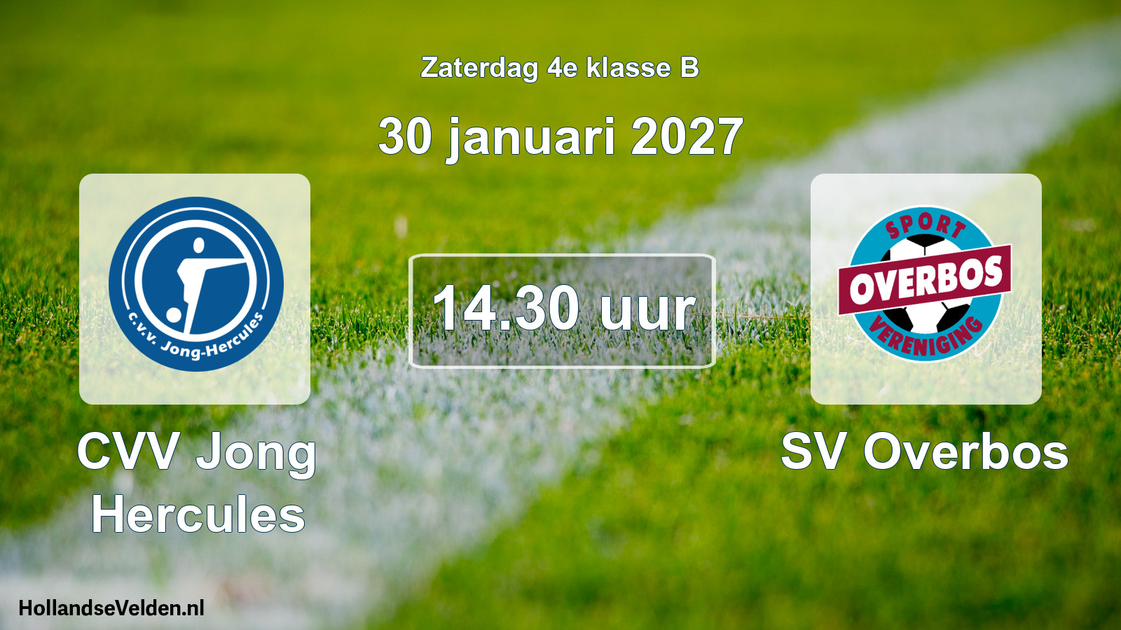Geplande wedstrijd: CVV Jong Hercules - SV Overbos (30 januari 2027)