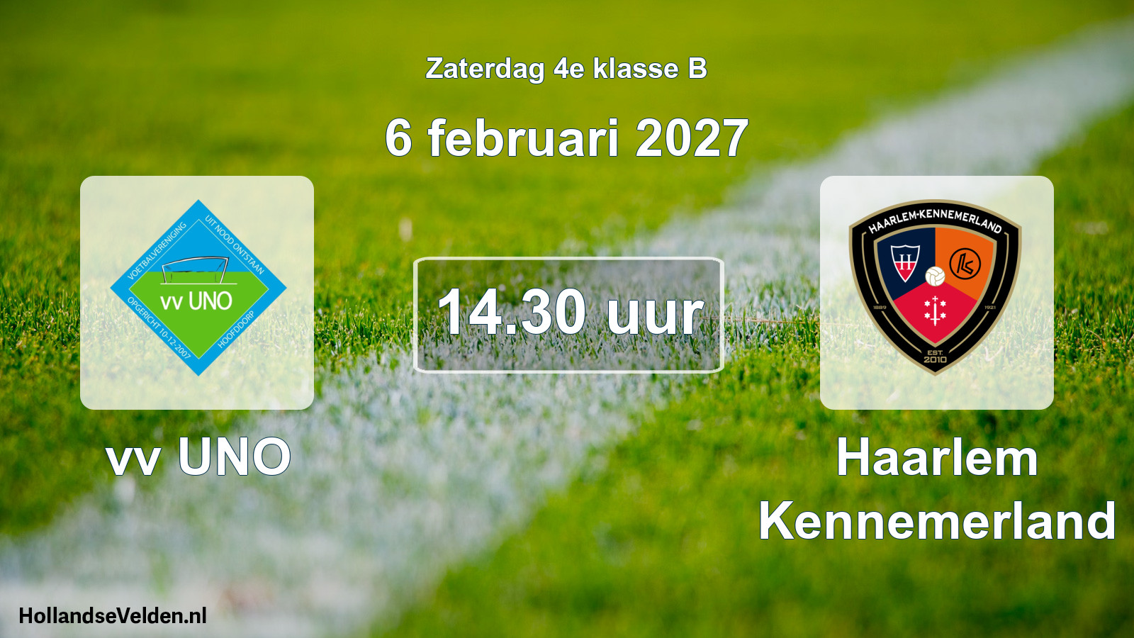 Geplande wedstrijd: vv UNO - Haarlem Kennemerland (6 februari 2027)