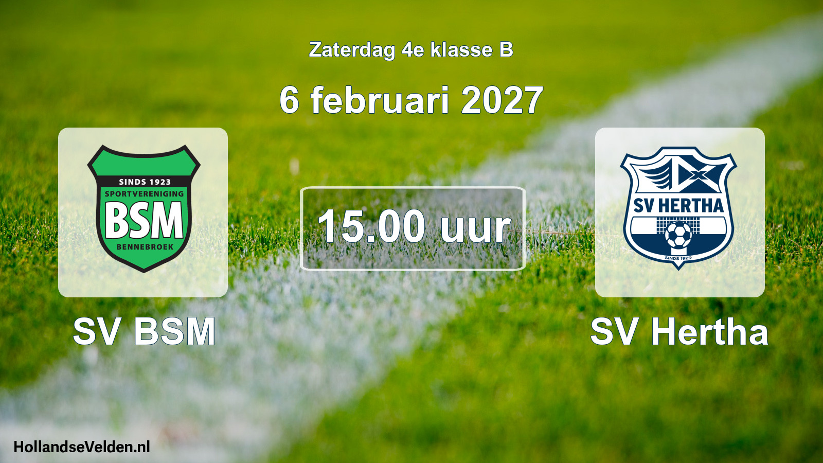 Geplande wedstrijd: SV BSM - SV Hertha (6 februari 2027)