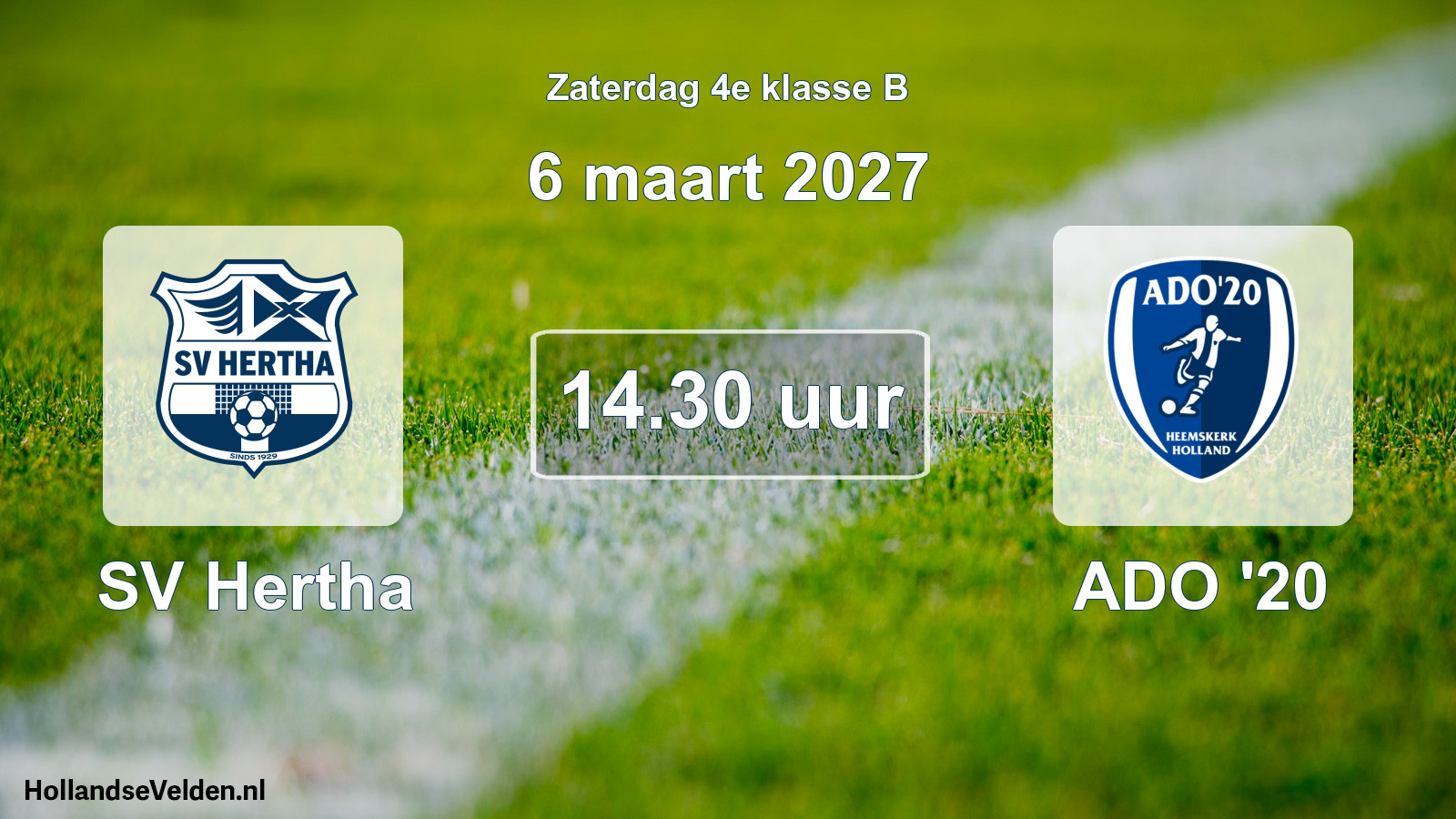 Geplande wedstrijd: SV Hertha - ADO '20 (6 maart 2027)