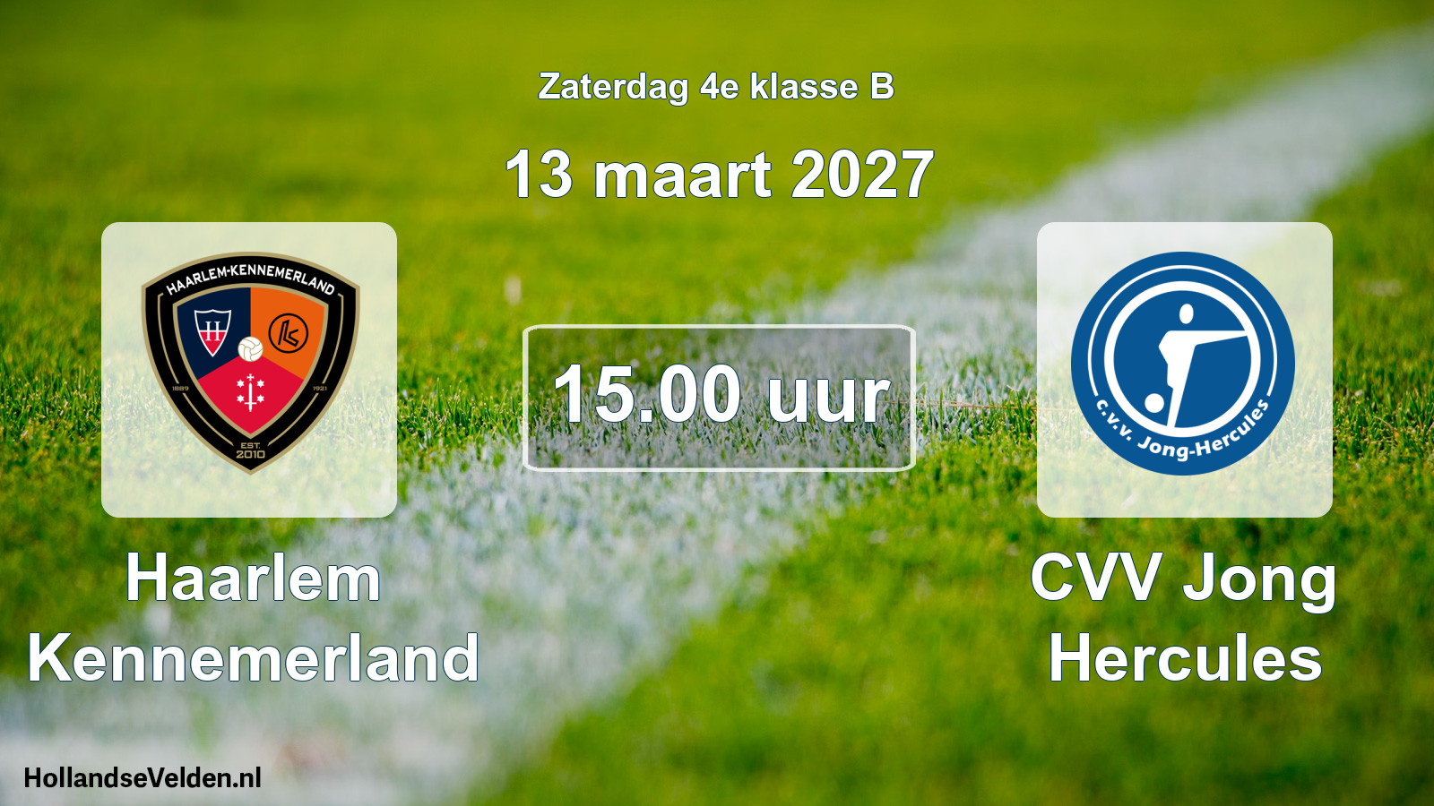 Geplande wedstrijd: Haarlem Kennemerland - CVV Jong Hercules (13 maart 2027)