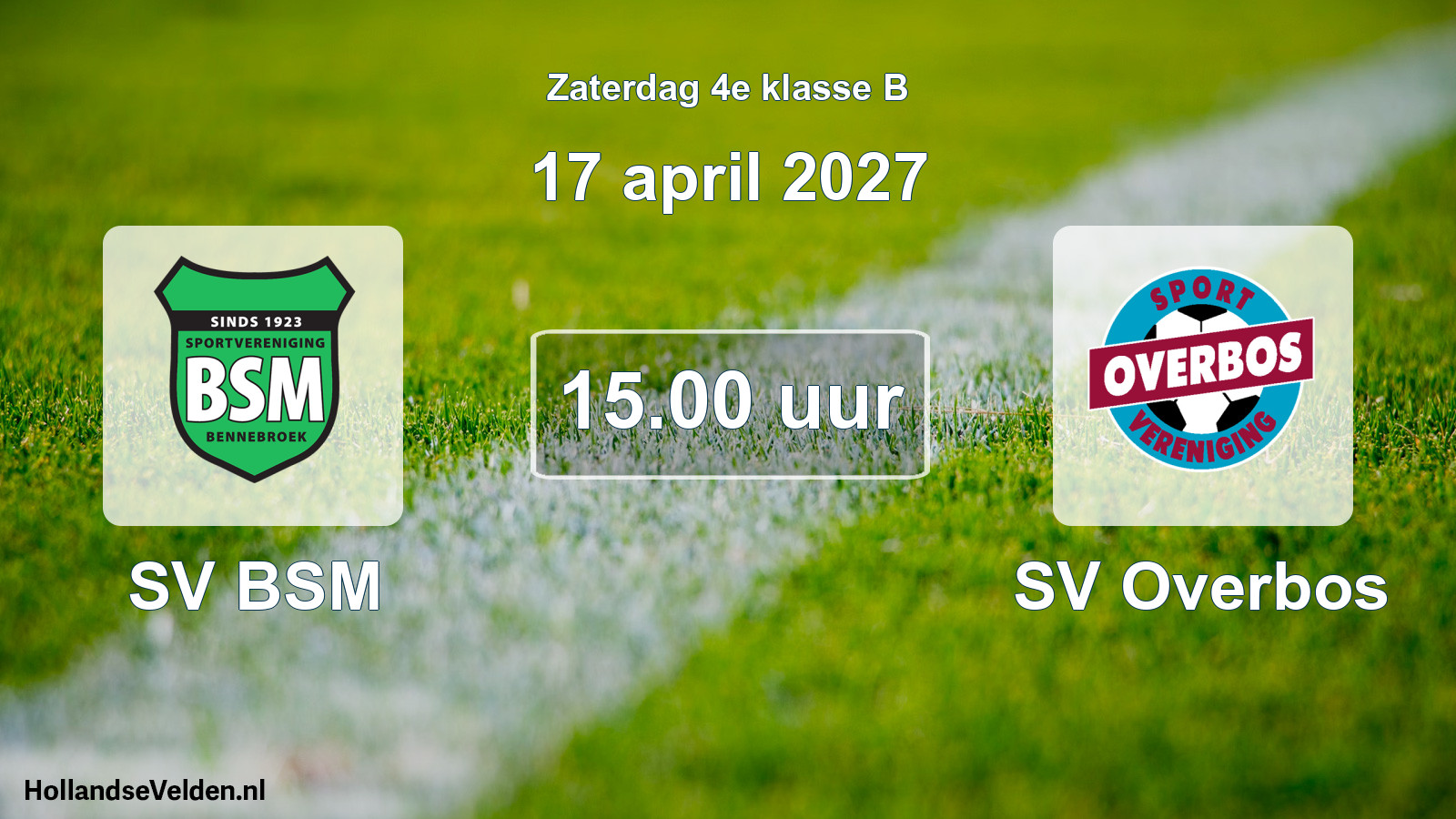 Geplande wedstrijd: SV BSM - SV Overbos (17 april 2027)