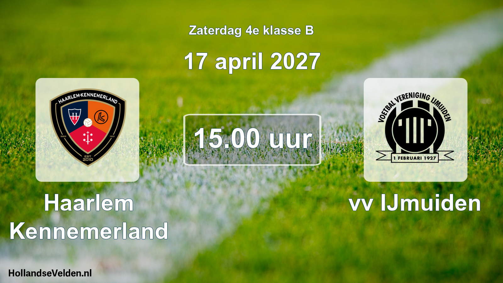 Geplande wedstrijd: Haarlem Kennemerland - vv IJmuiden (17 april 2027)