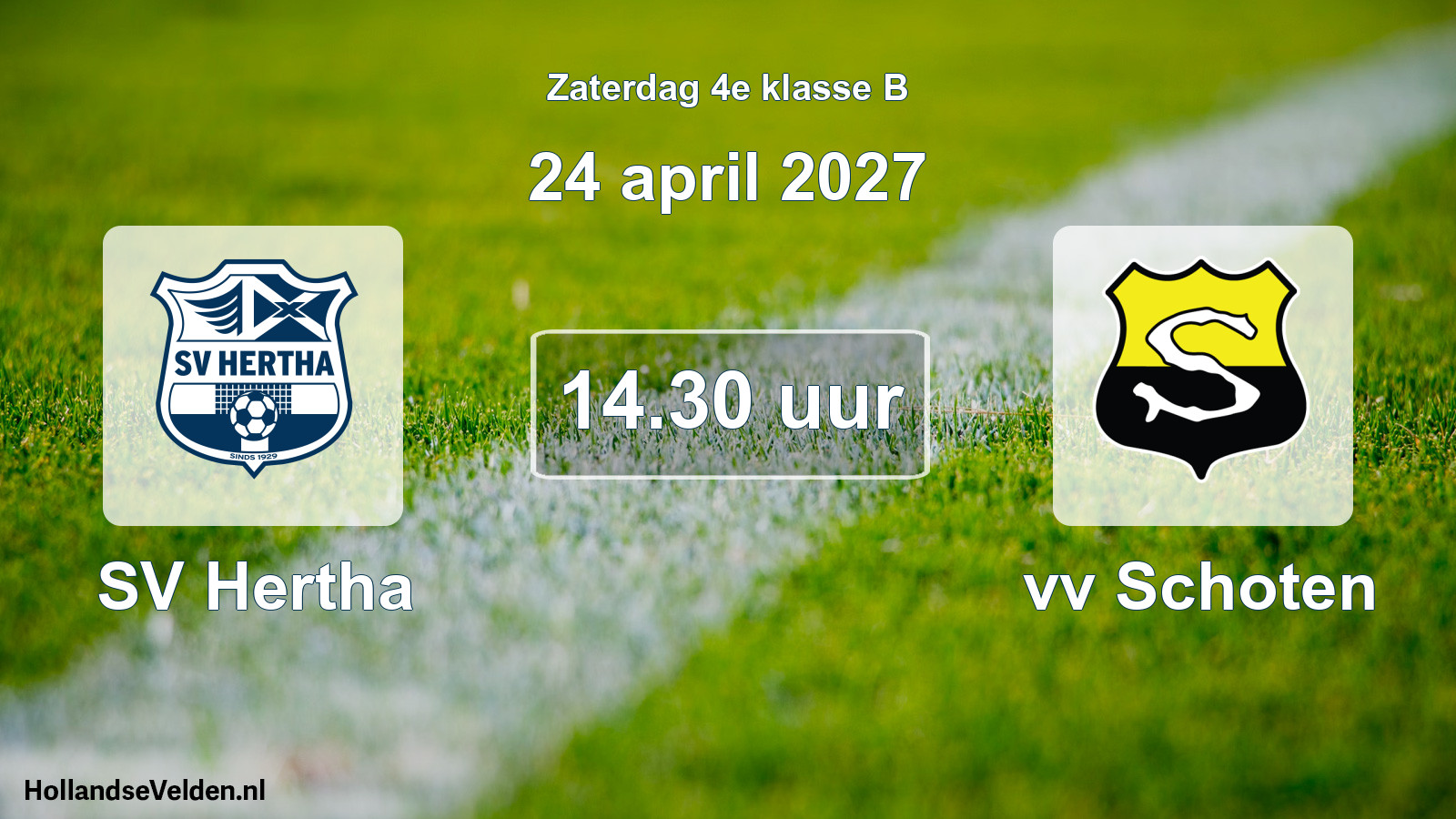 Geplande wedstrijd: SV Hertha - vv Schoten (24 april 2027)