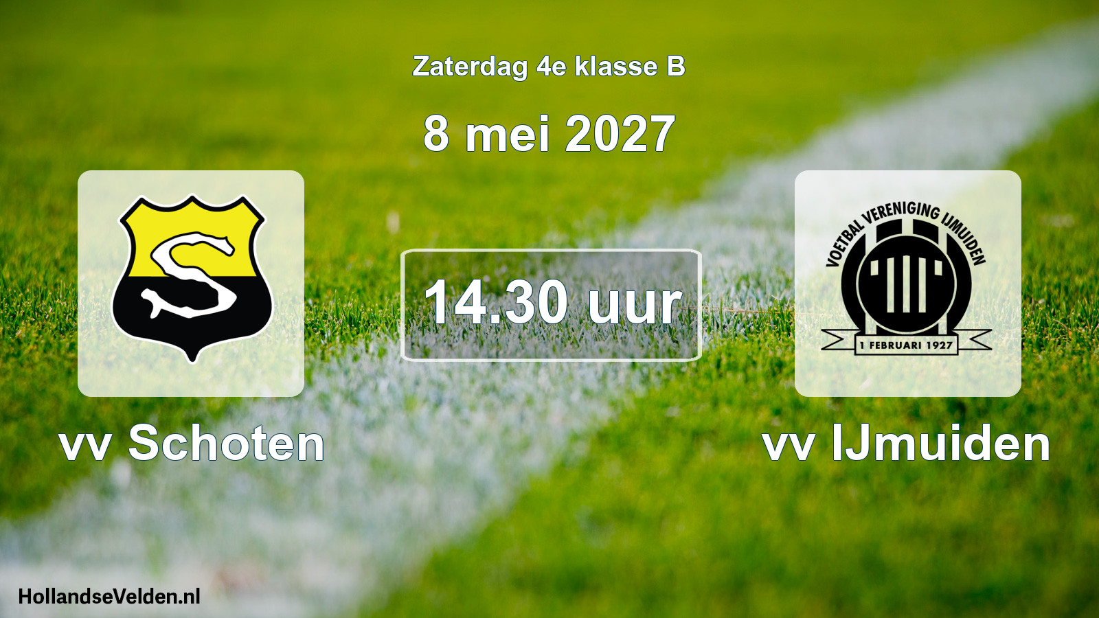 Geplande wedstrijd: vv Schoten - vv IJmuiden (8 mei 2027)