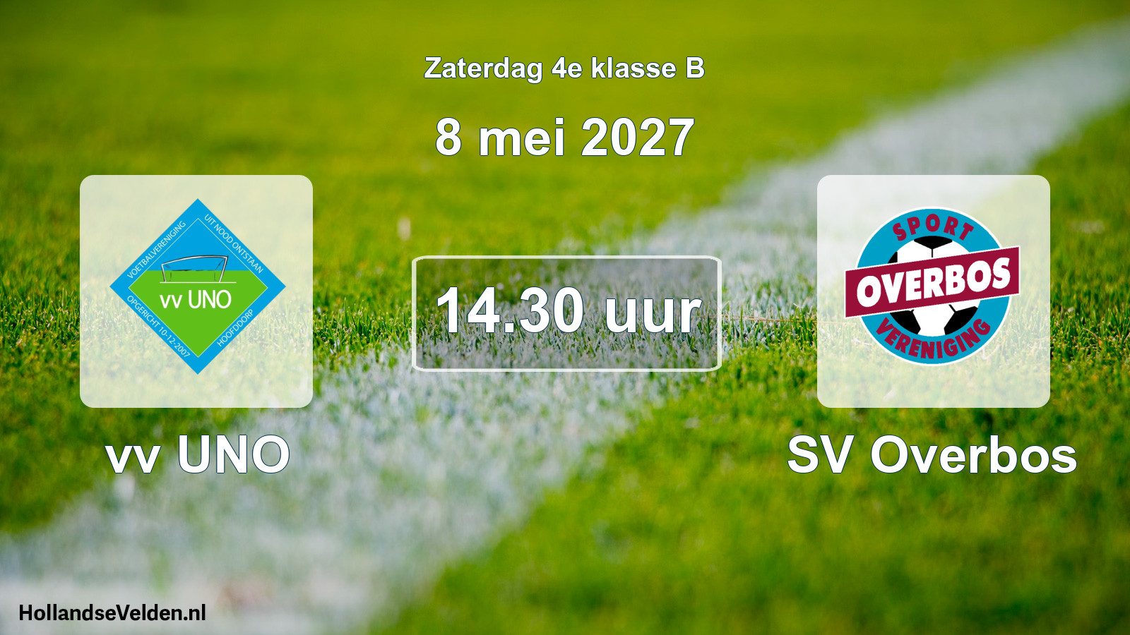 Geplande wedstrijd: vv UNO - SV Overbos (8 mei 2027)