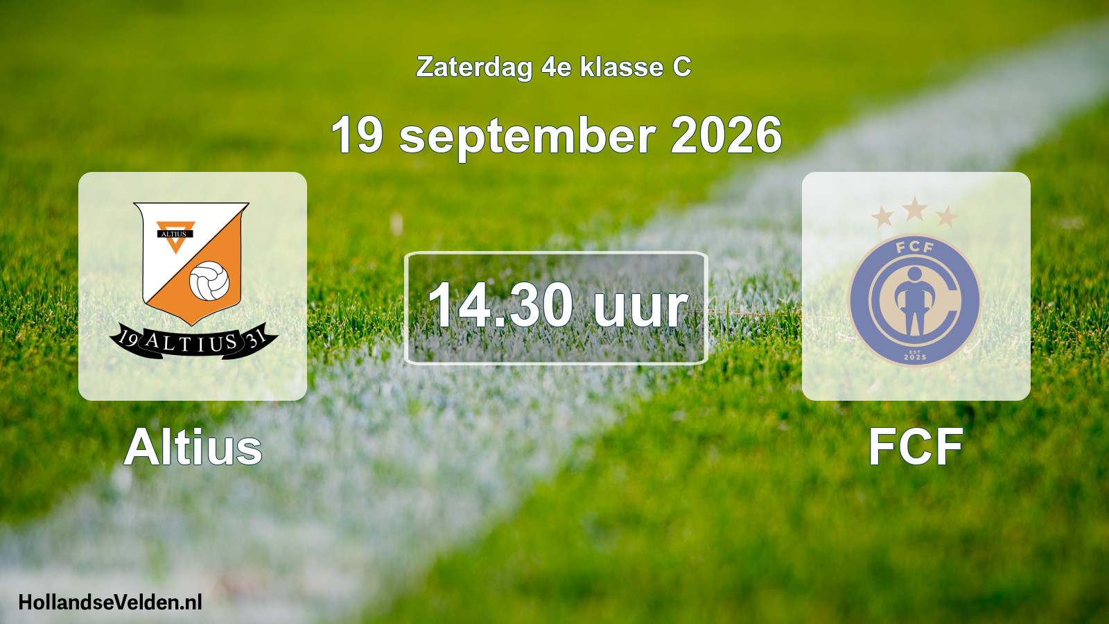 Geplande wedstrijd: Altius - FCF (19 september 2026)