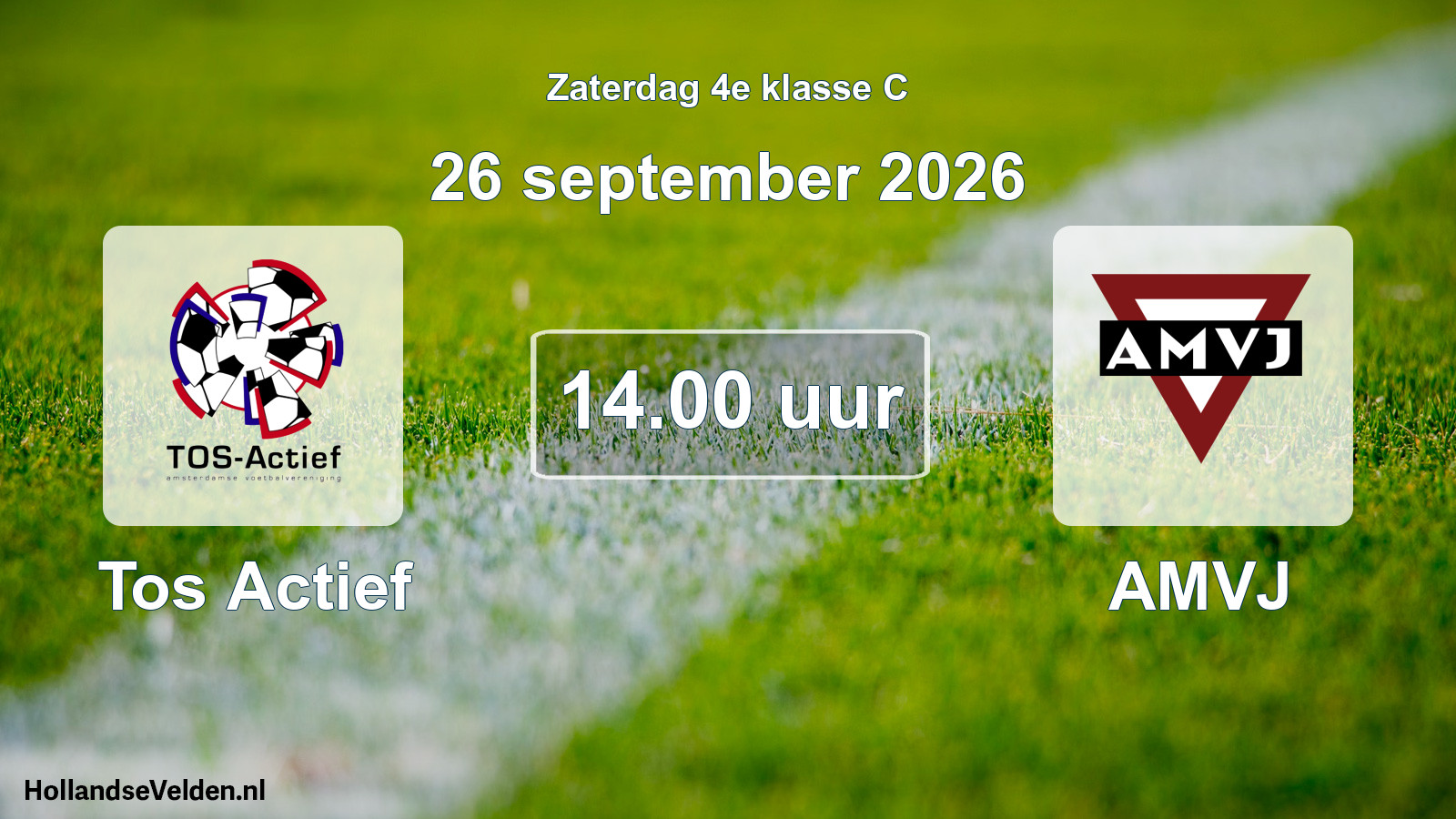 Geplande wedstrijd: Tos Actief - AMVJ (26 september 2026)